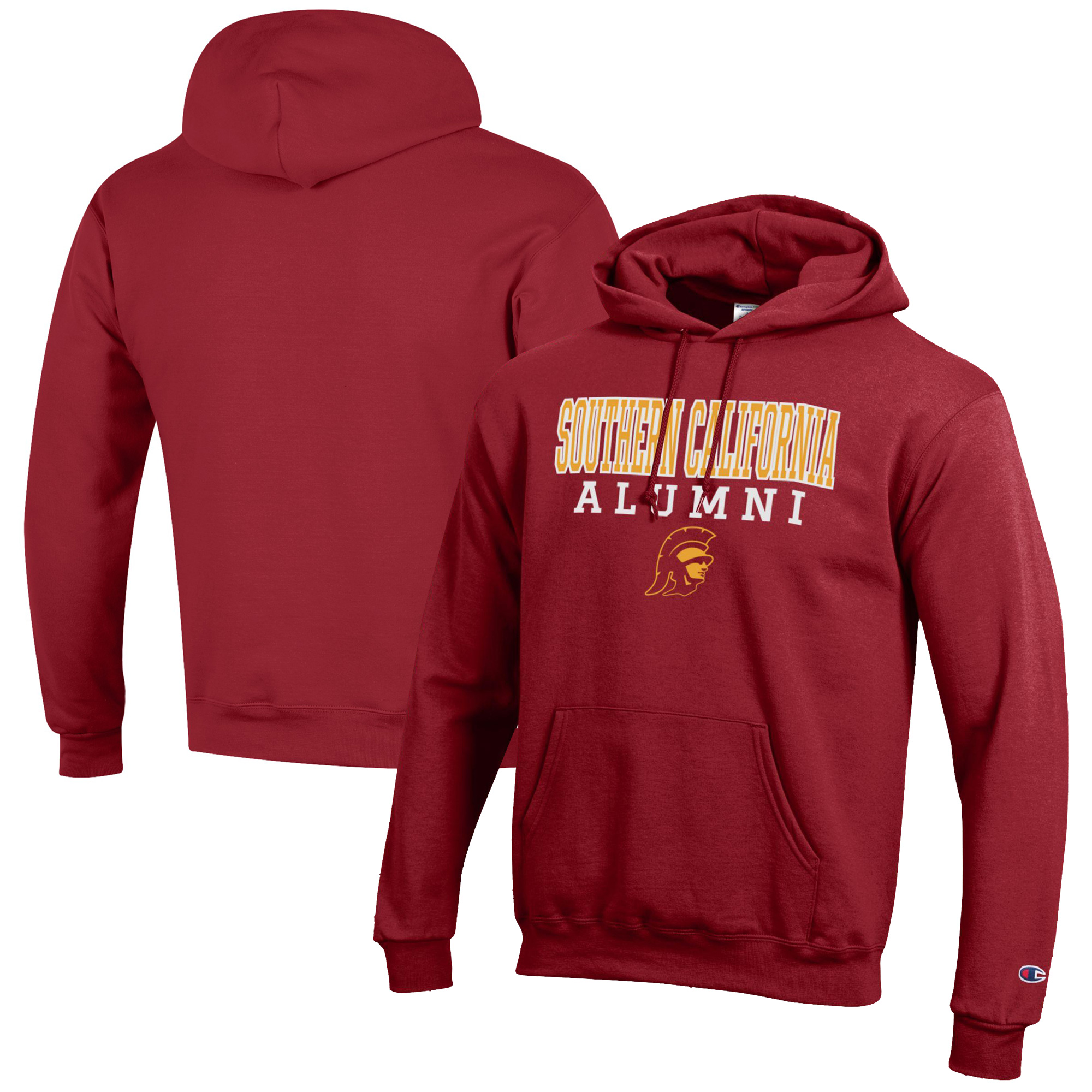 Men's Champion Cardinal USC Trojans Alumni Logo Stack Pullover Hoodie