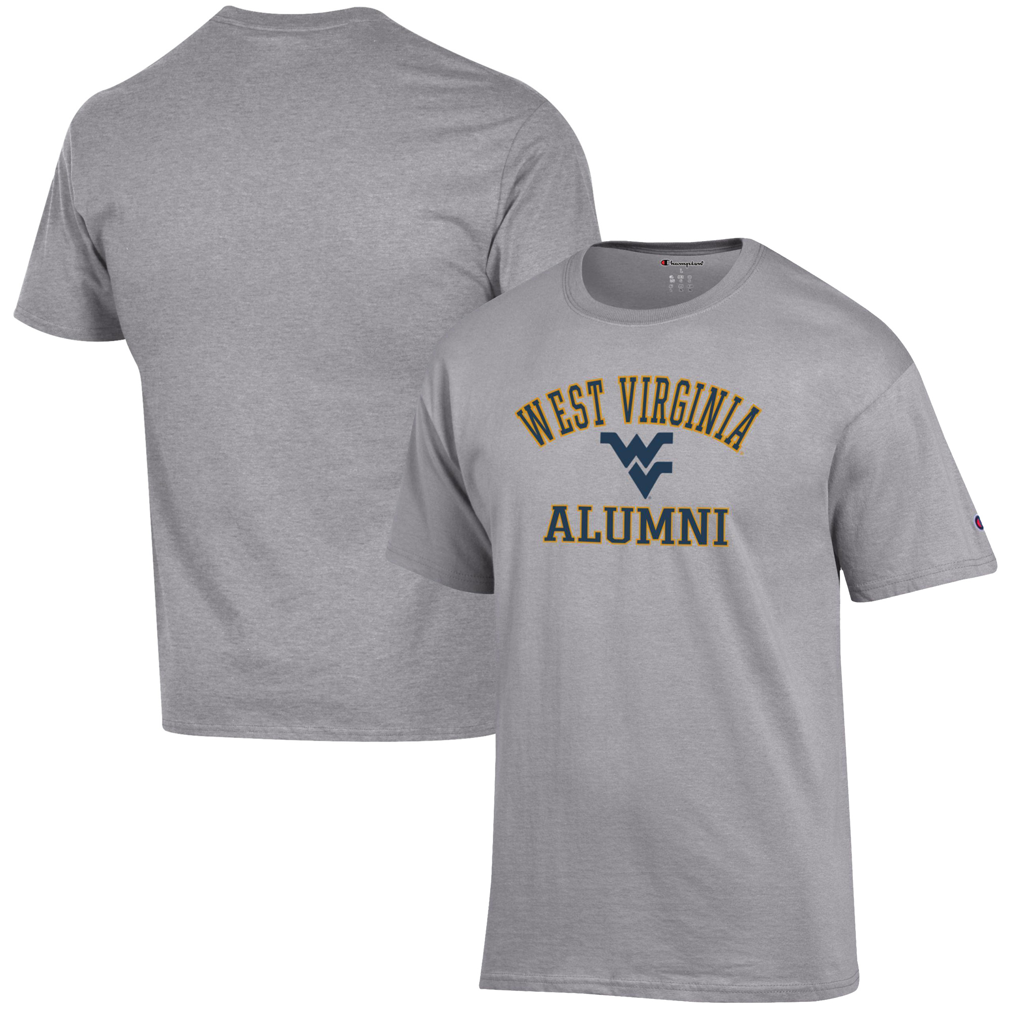 Men's Champion Gray West Virginia Mountaineers Alumni Logo T-Shirt