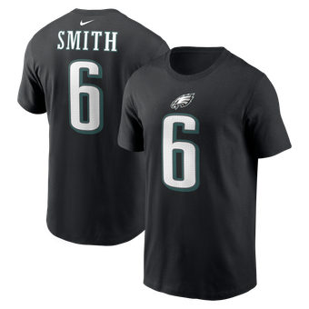 Men's Nike DeVonta Smith Black Philadelphia Eagles Name & Number T-Shirt