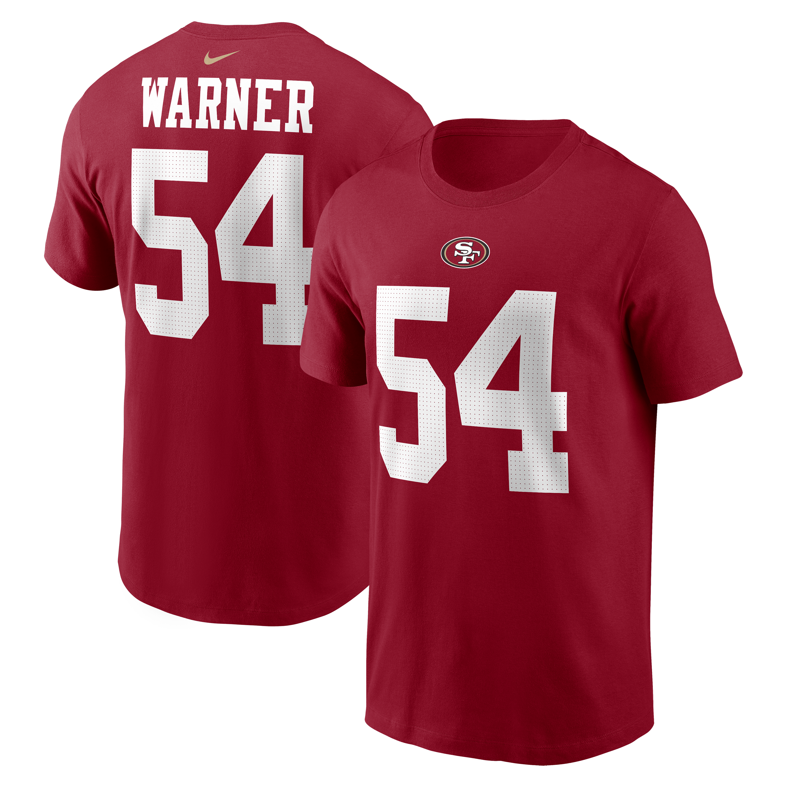 Nike Men's Fred Warner Scarlet San Francisco 49ers Name & Number T-Shirt - Scarlet