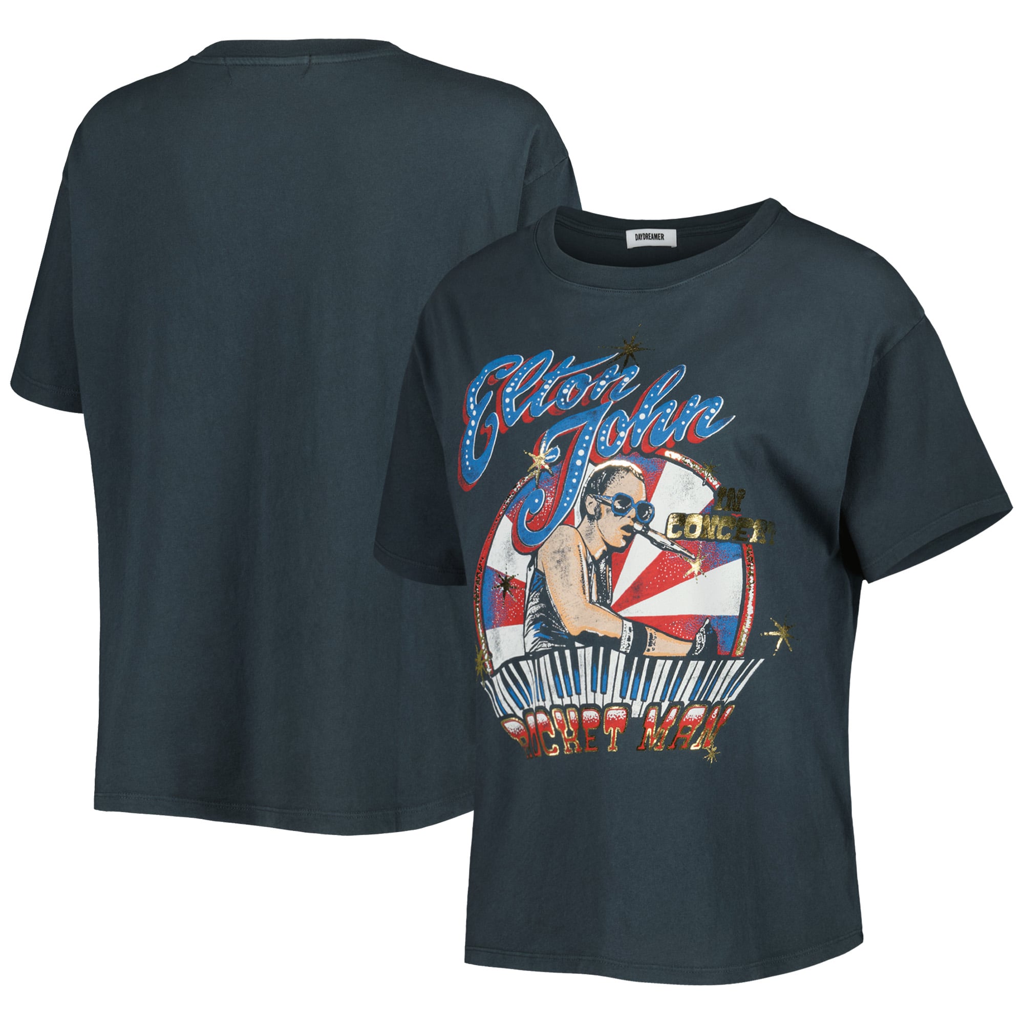 Women's Black Elton John Graphic T-Shirt