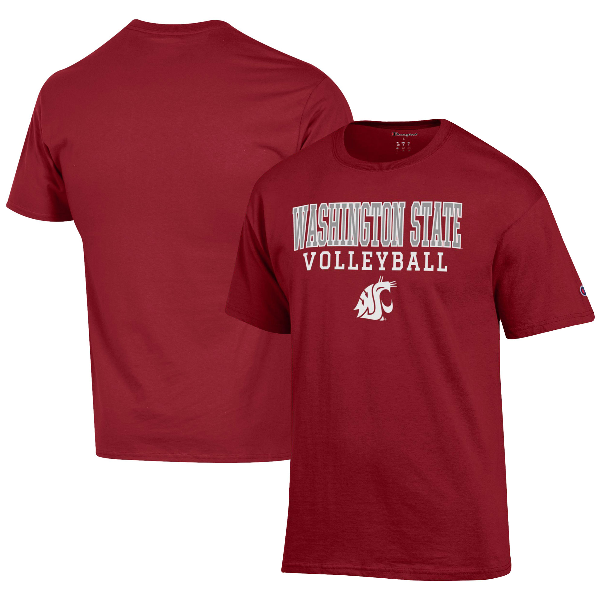 Men’s Champion Crimson Washington State Cougars Volleyball Stack T-Shirt Men’s Champion Crimson Washington State Cougars Volleyball Stack T-Shirt