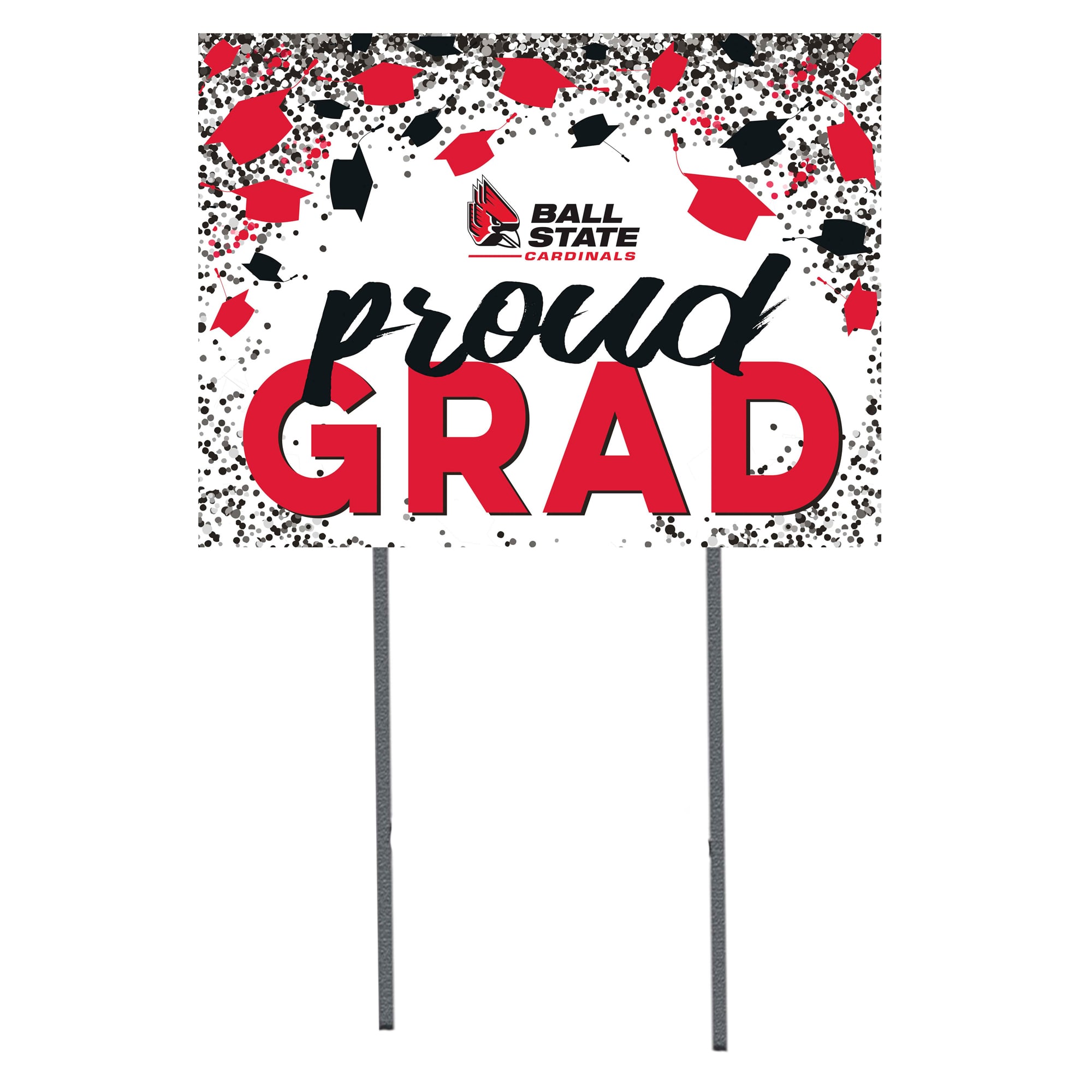 Ball State Cardinals  18" x 24" Proud Grad Yard Sign
