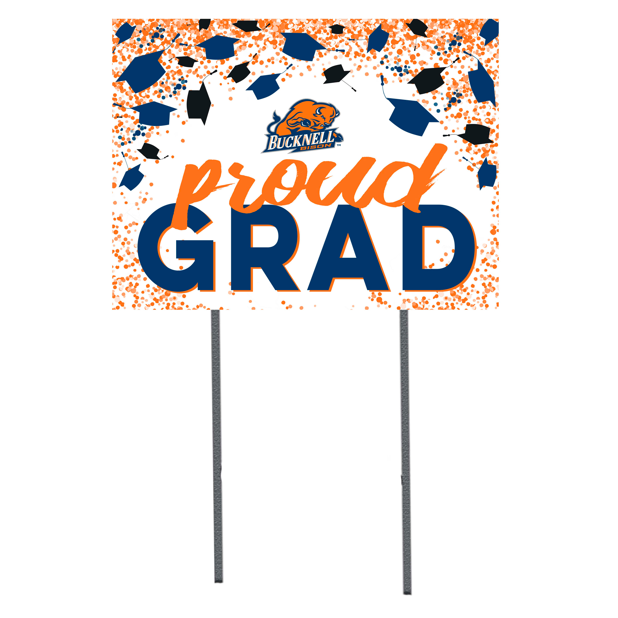 Bucknell Bison  18" x 24" Proud Grad Yard Sign