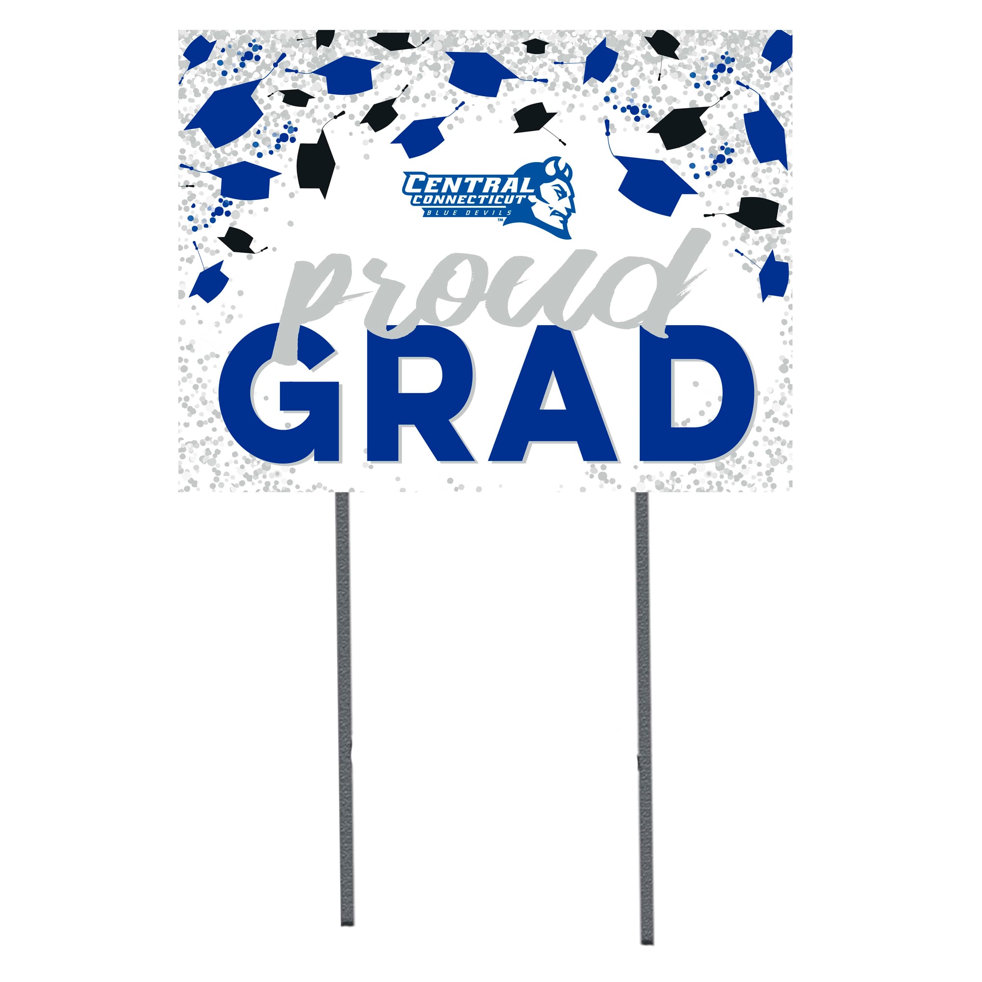 Central Connecticut State Blue Devils  18" x 24" Proud Grad Yard Sign