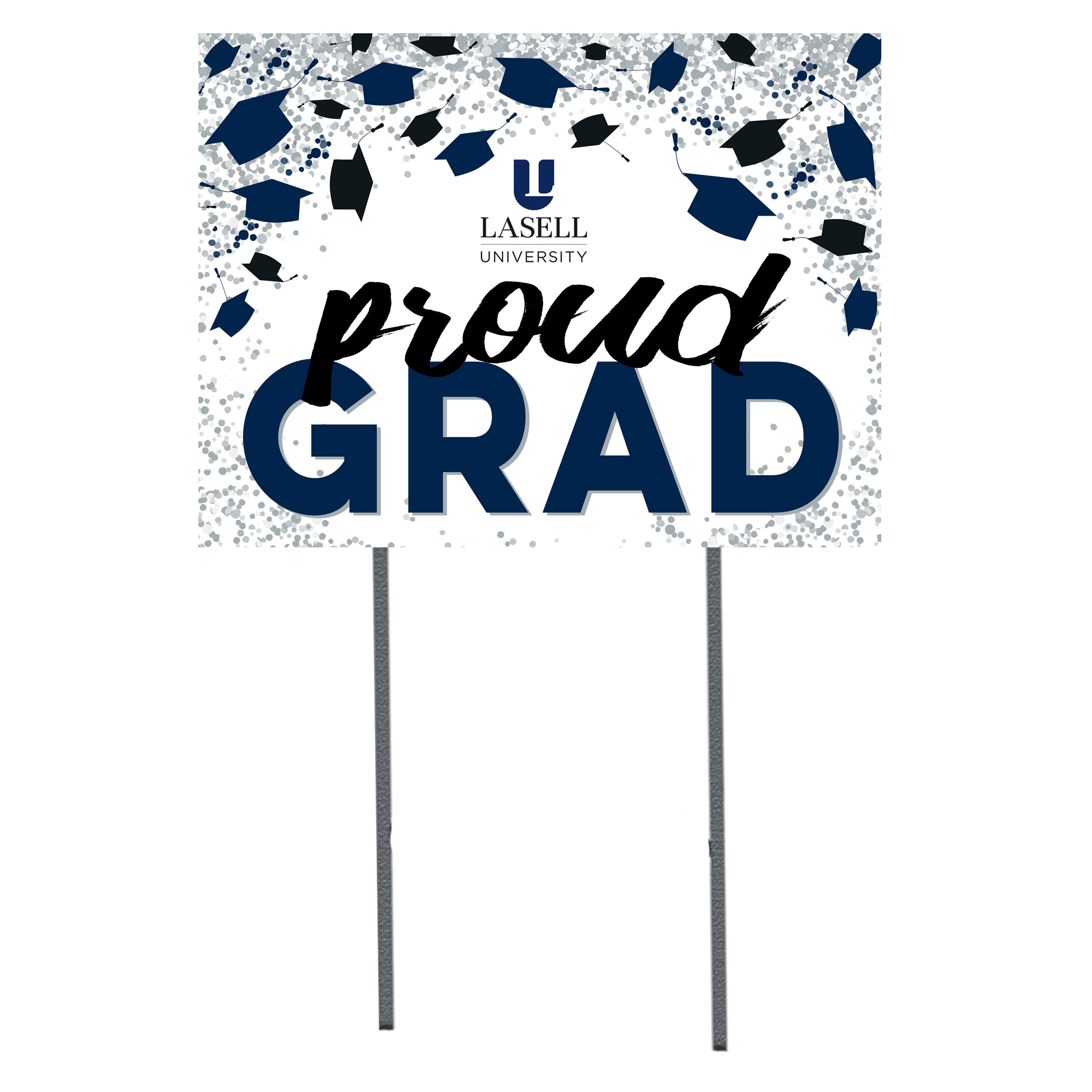 Lasell Lasers  18" x 24" Proud Grad Yard Sign