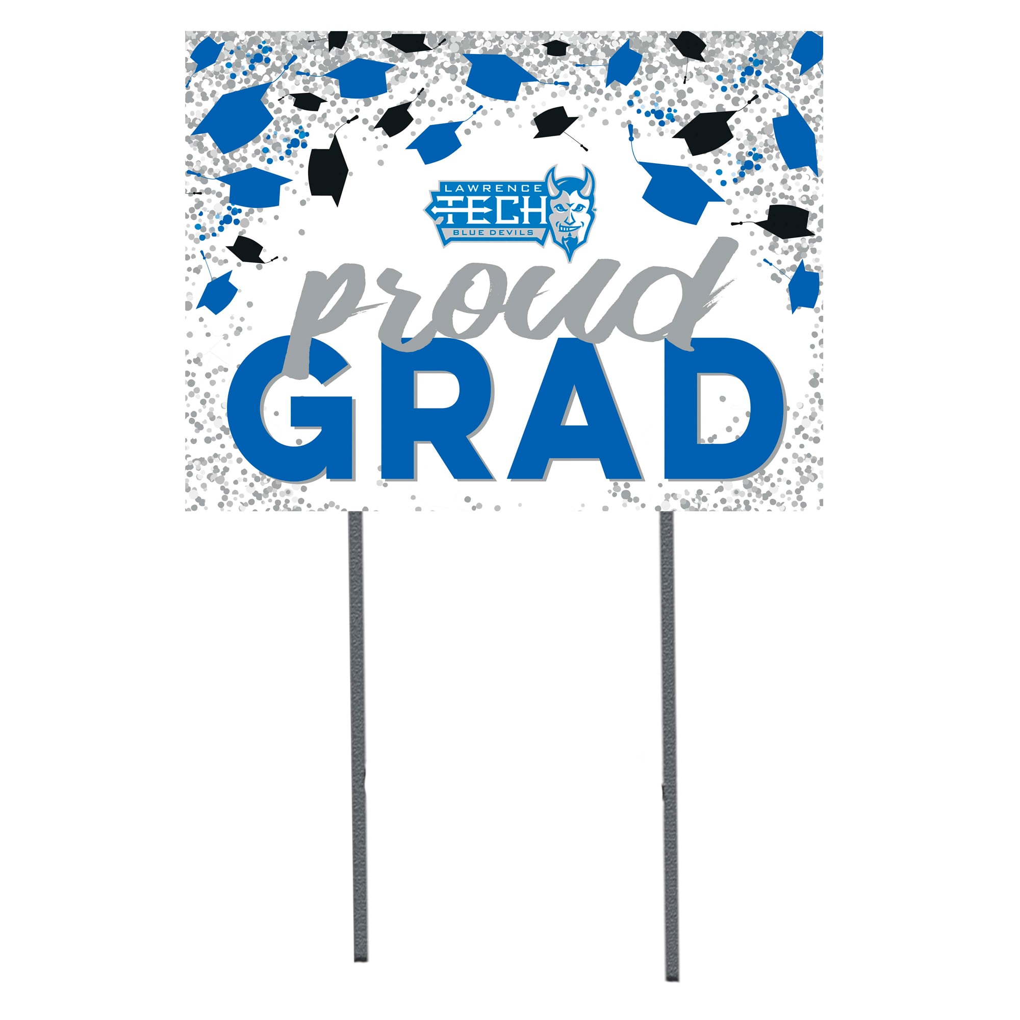 Lawrence Technological University Blue Devils  18" x 24" Proud Grad Yard Sign