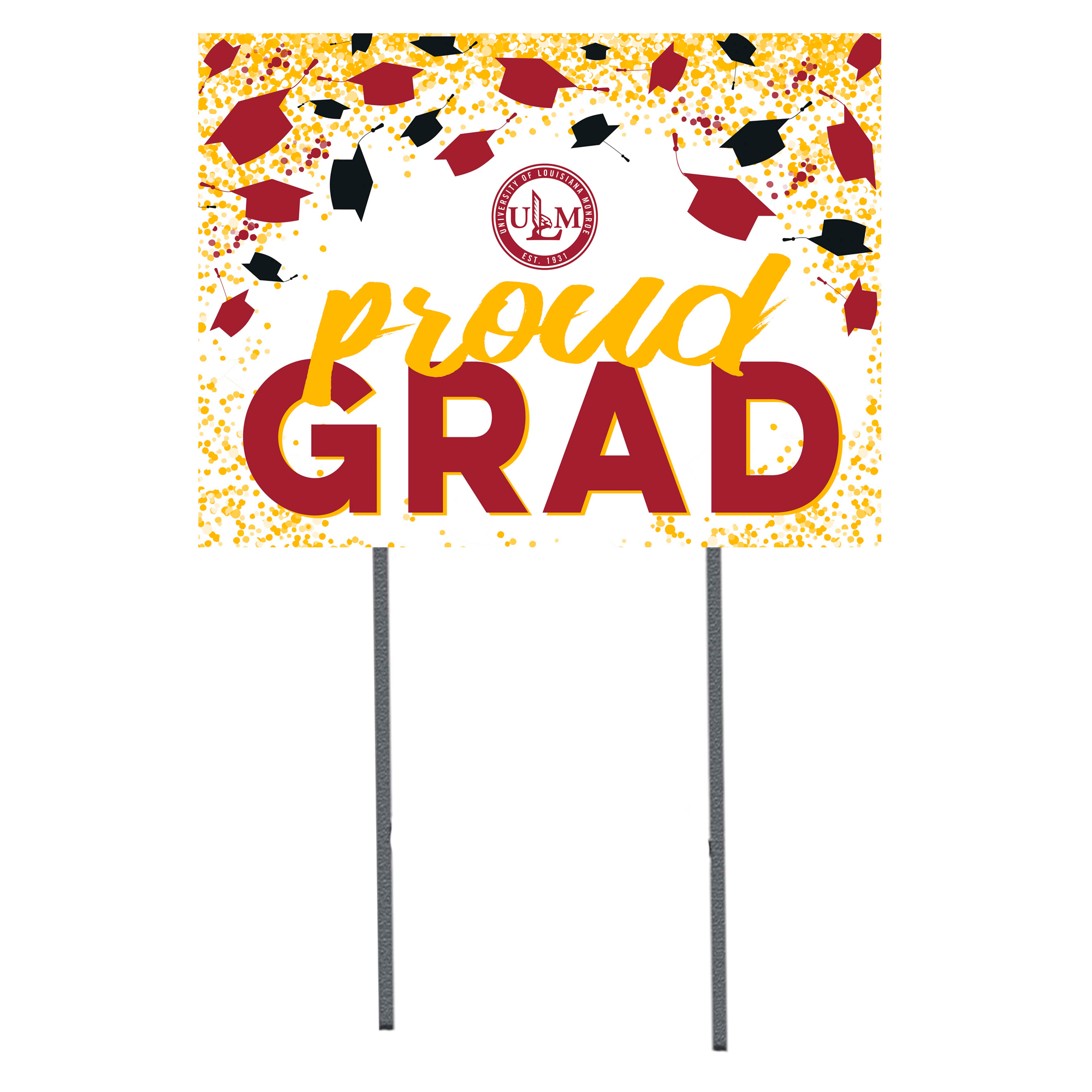 ULM Warhawks  18" x 24" Proud Grad Yard Sign