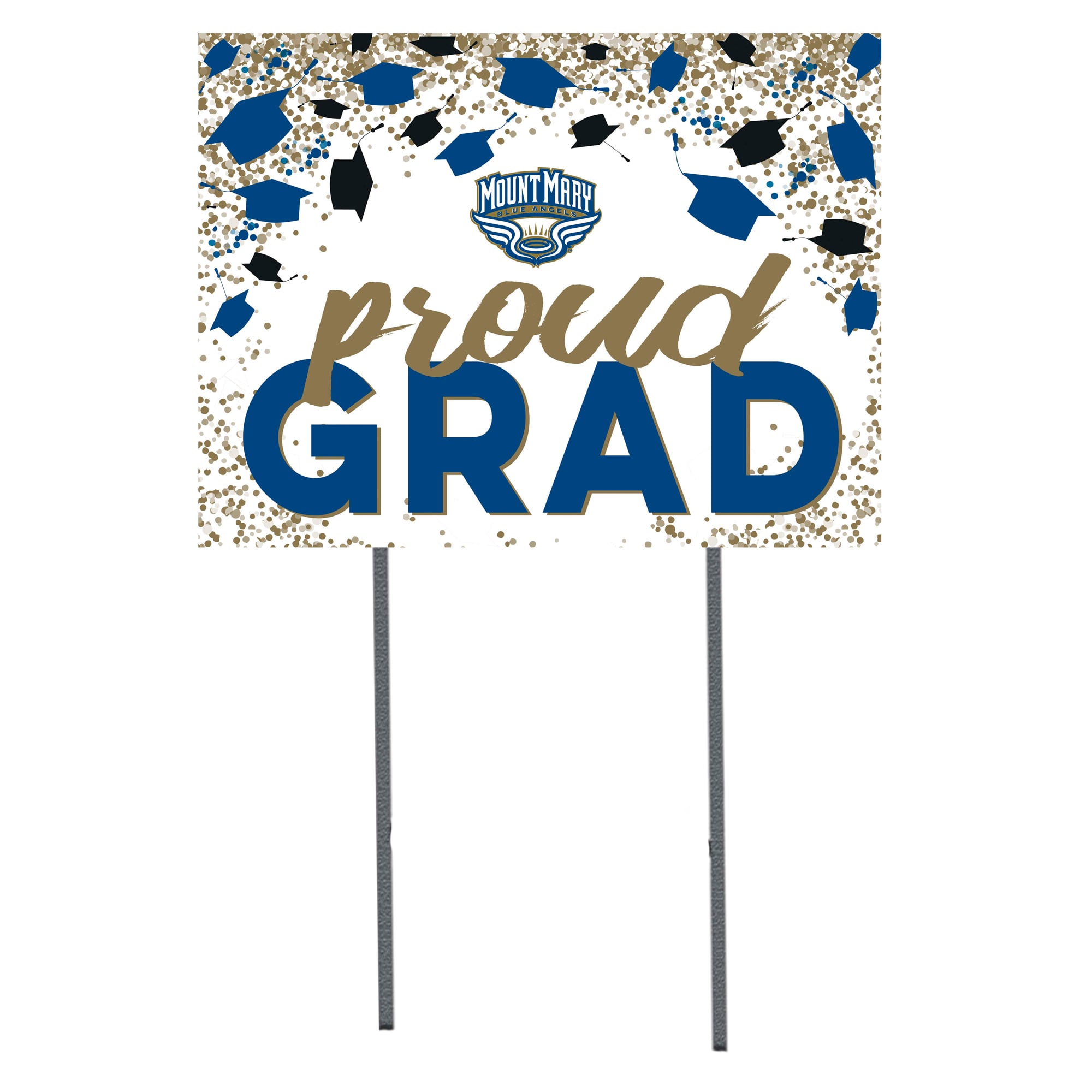 Mount Mary Blue Angels  18" x 24" Proud Grad Yard Sign