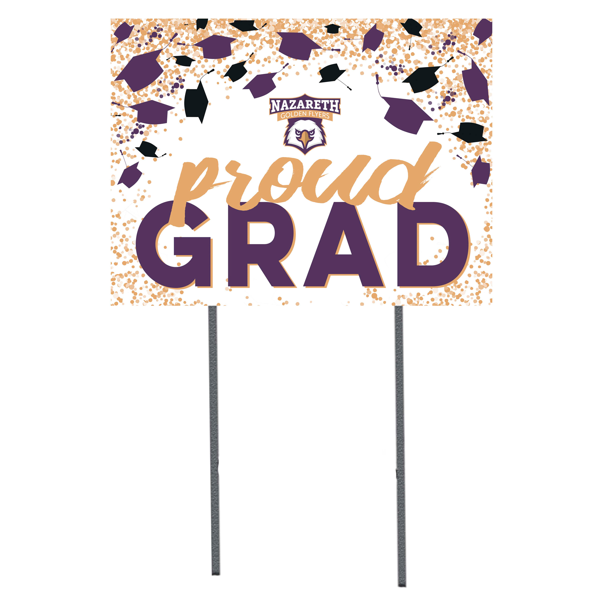 Nazareth University Golden Flyers  18" x 24" Proud Grad Yard Sign
