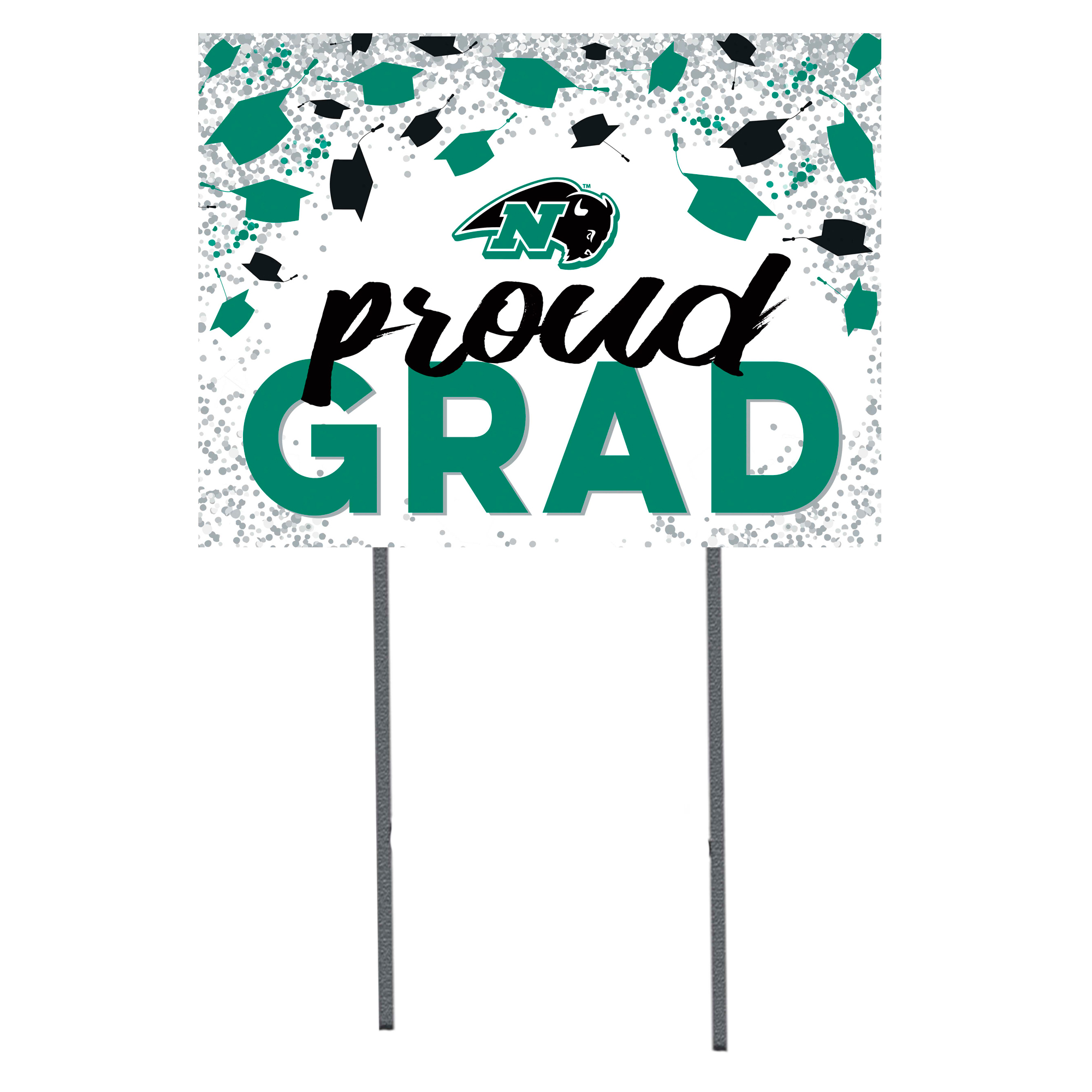 Nichols College Bison  18" x 24" Proud Grad Yard Sign