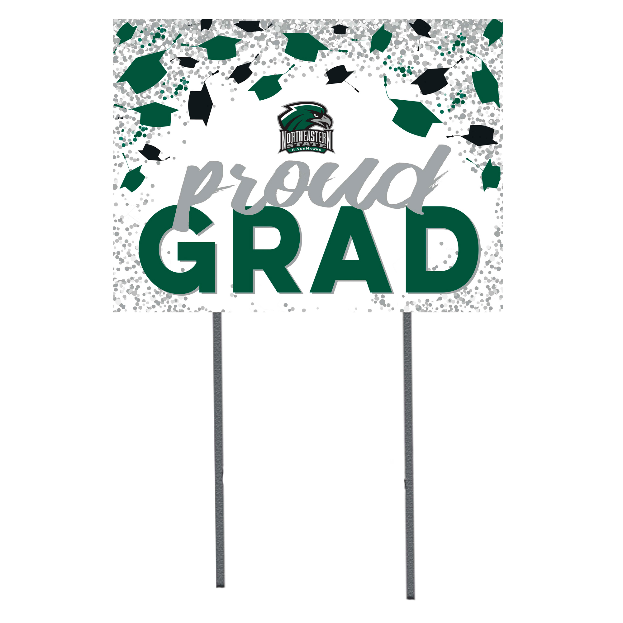 Northeastern State Riverhawks  18" x 24" Proud Grad Yard Sign