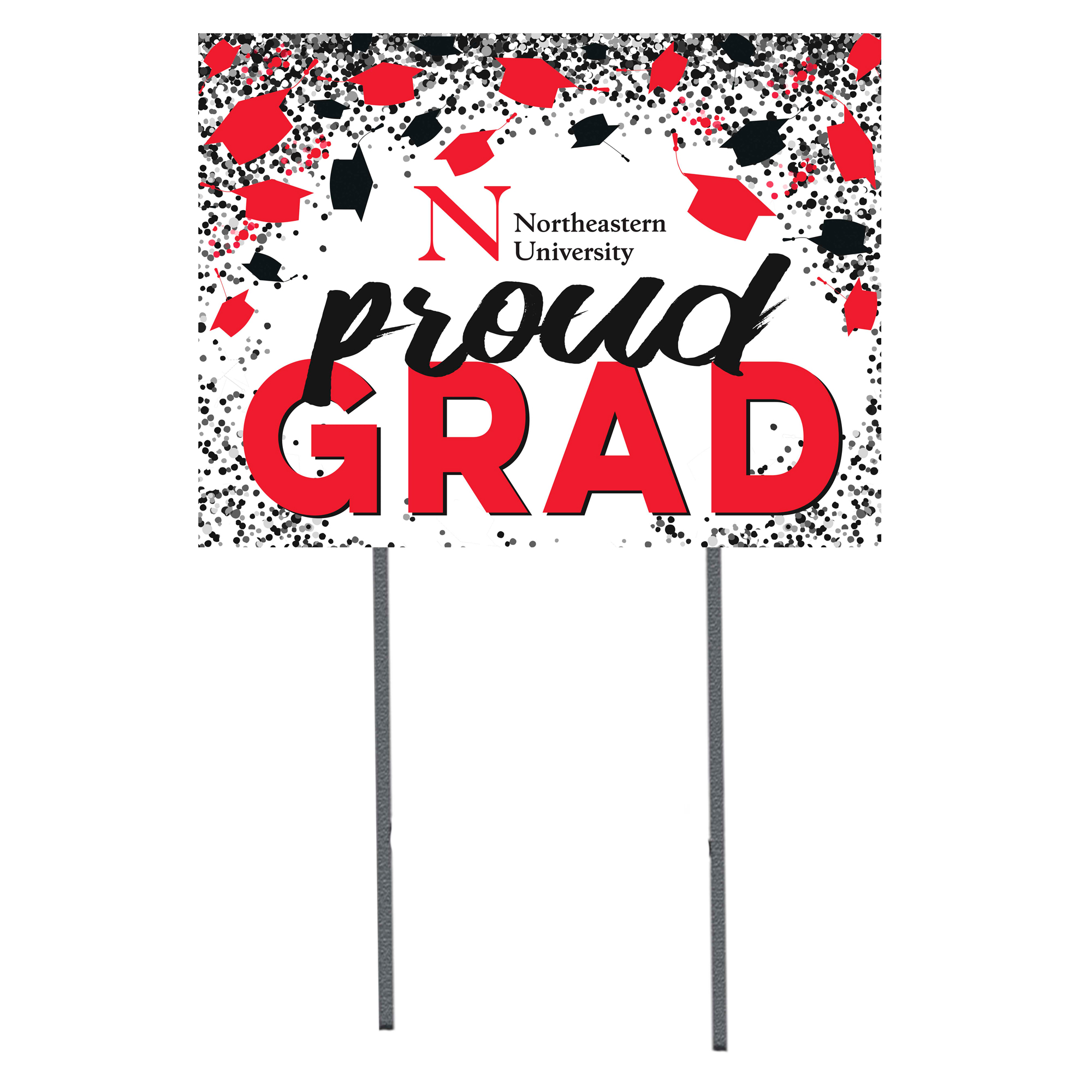 Northeastern Huskies  18" x 24" Proud Grad Yard Sign