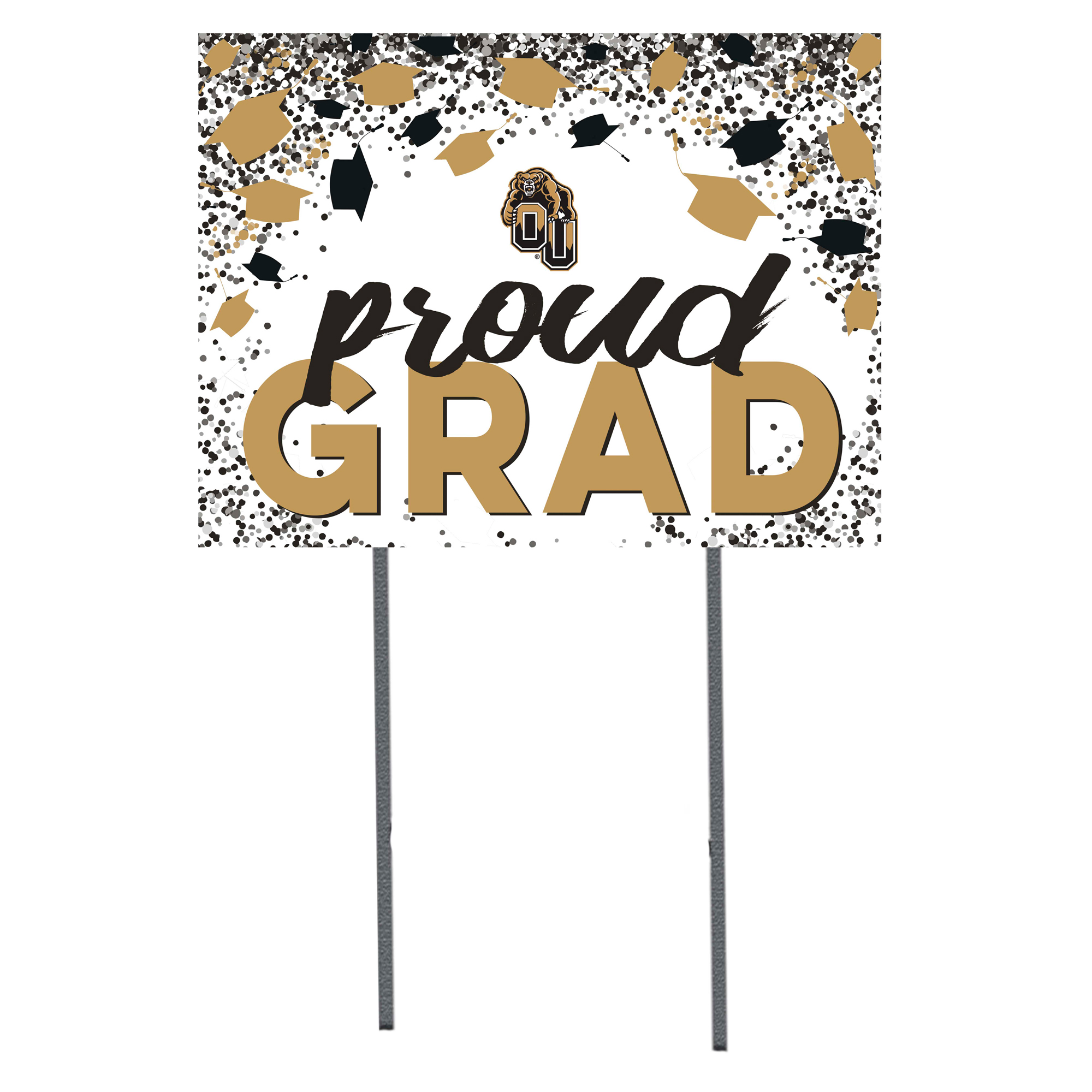 Oakland Golden Grizzlies  18" x 24" Proud Grad Yard Sign