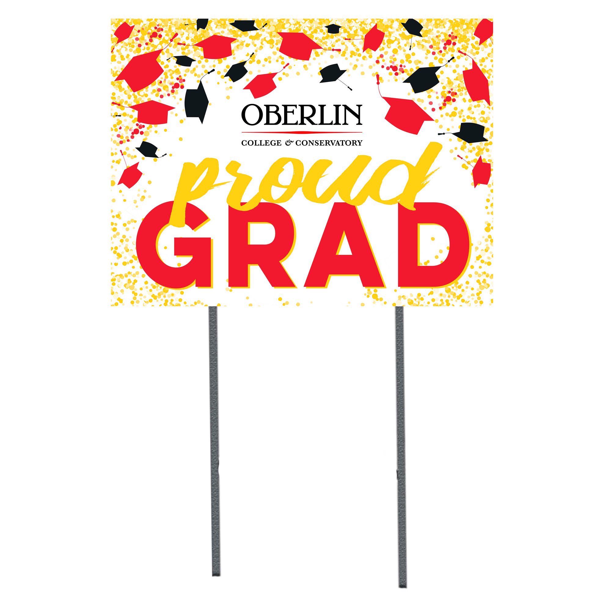 Oberlin Yeomen  18" x 24" Proud Grad Yard Sign