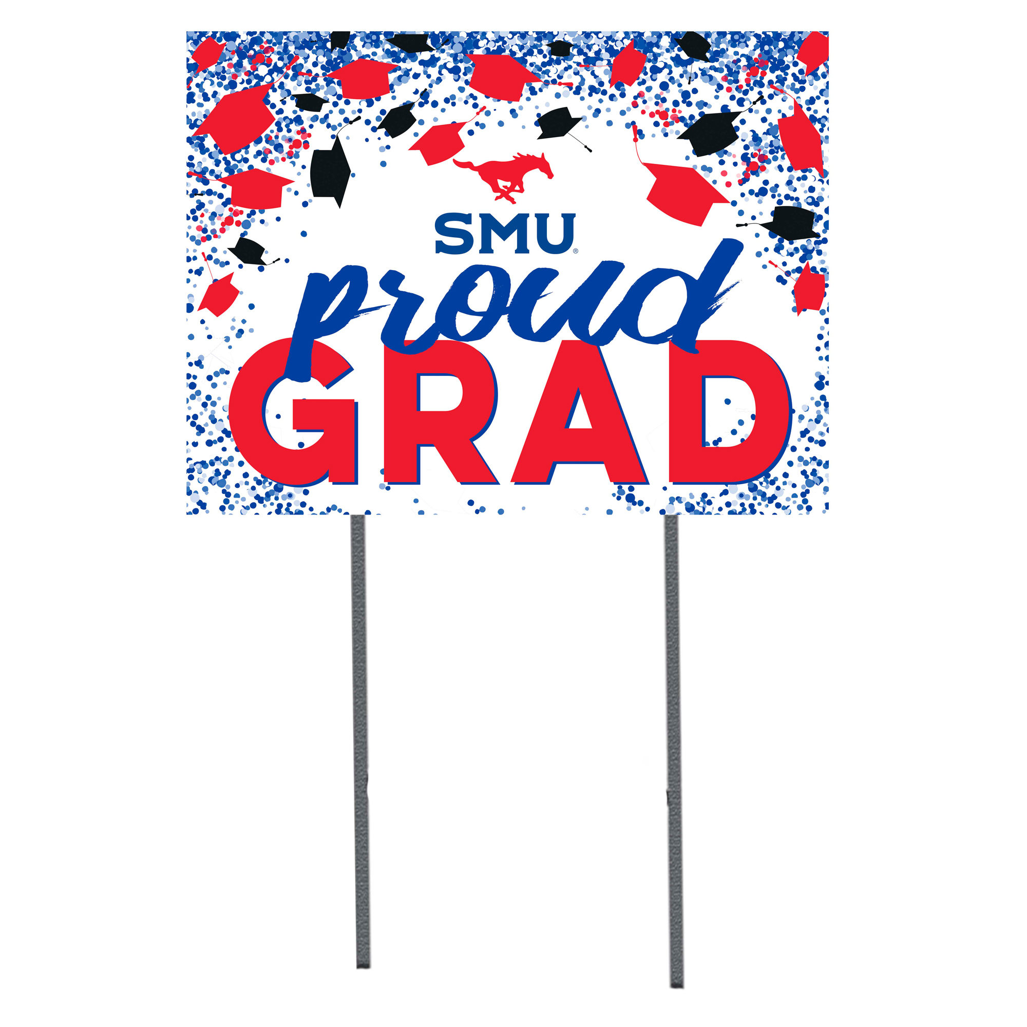 SMU Mustangs  18" x 24" Proud Grad Yard Sign