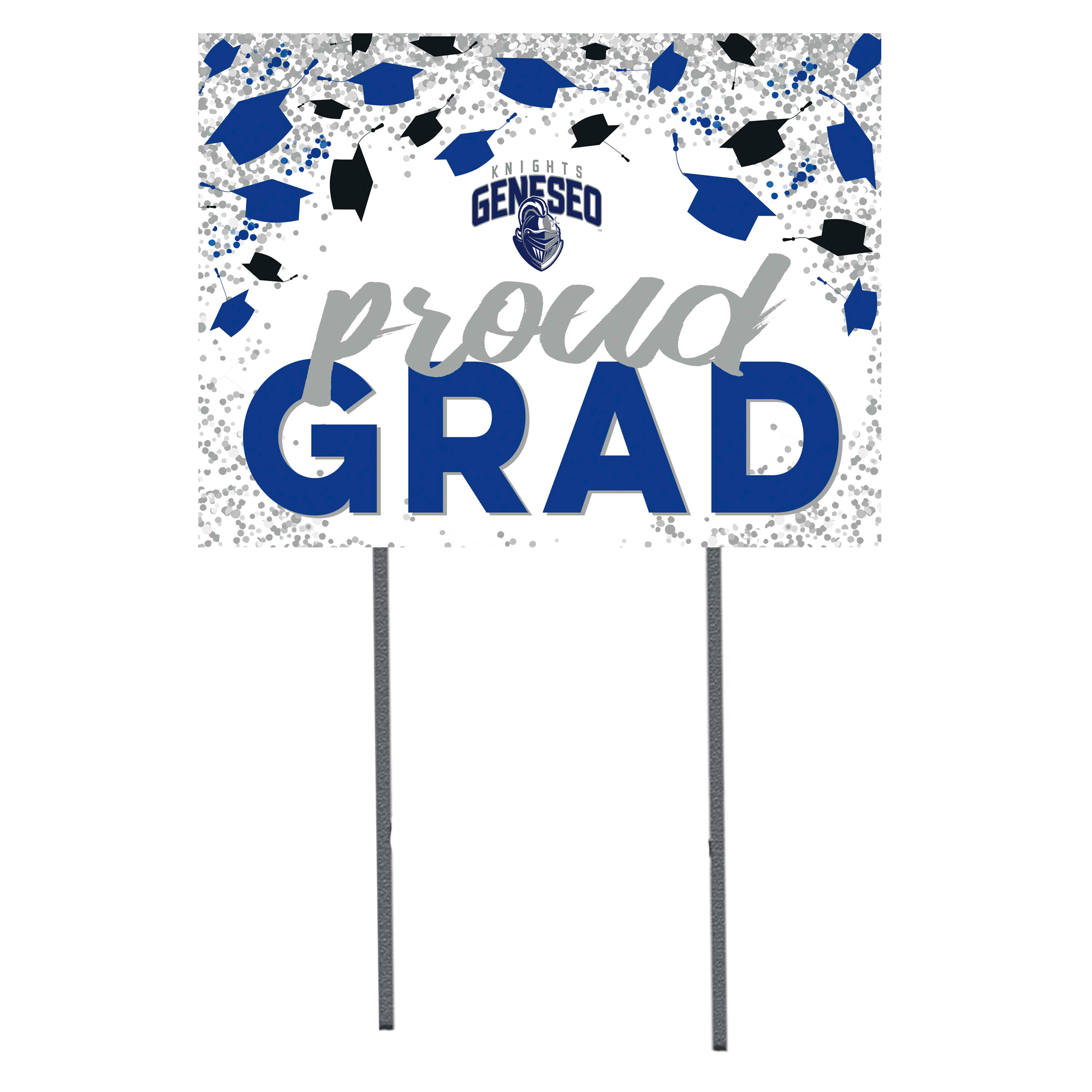 SUNY Geneseo Knights  18" x 24" Proud Grad Yard Sign
