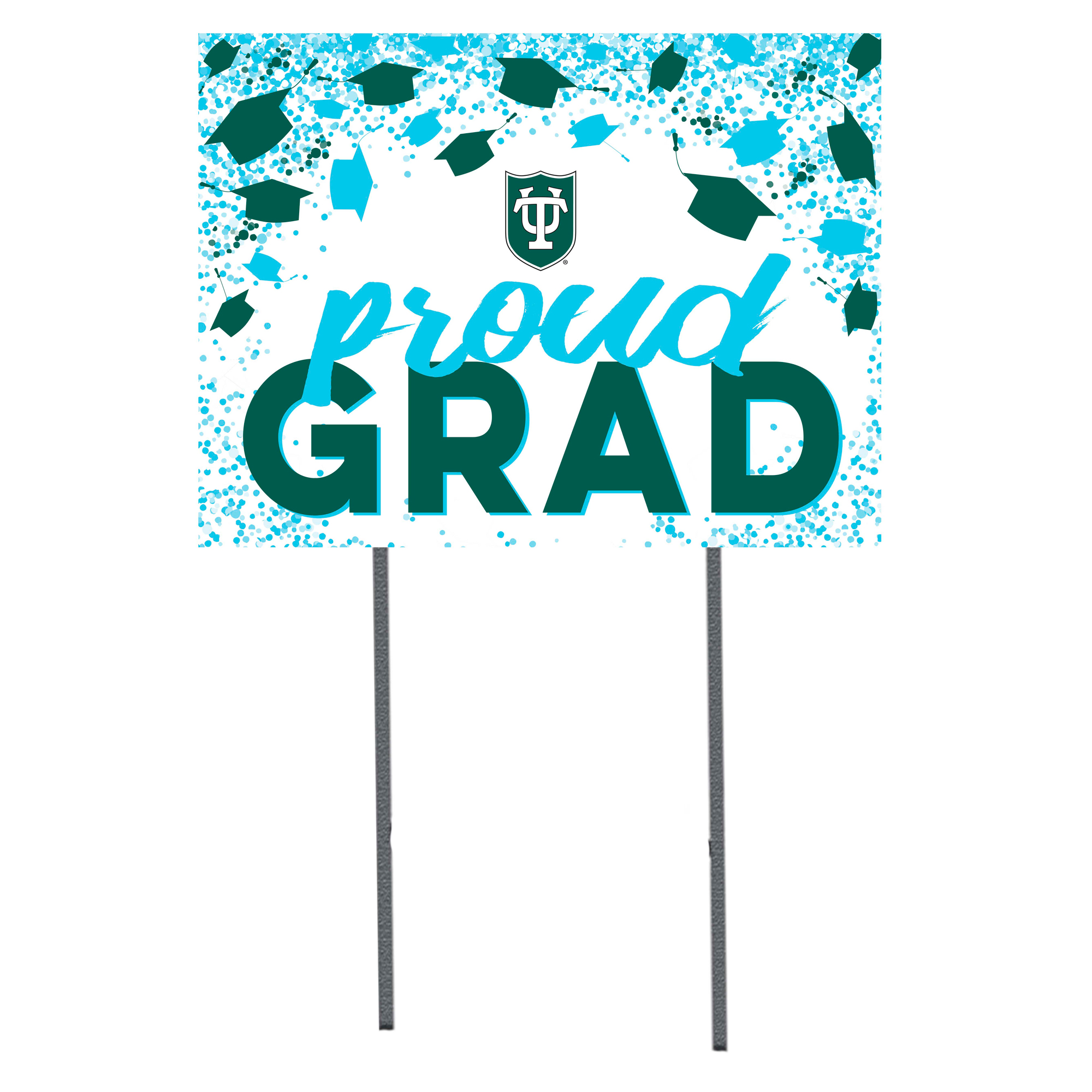 Tulane Green Wave  18" x 24" Proud Grad Yard Sign
