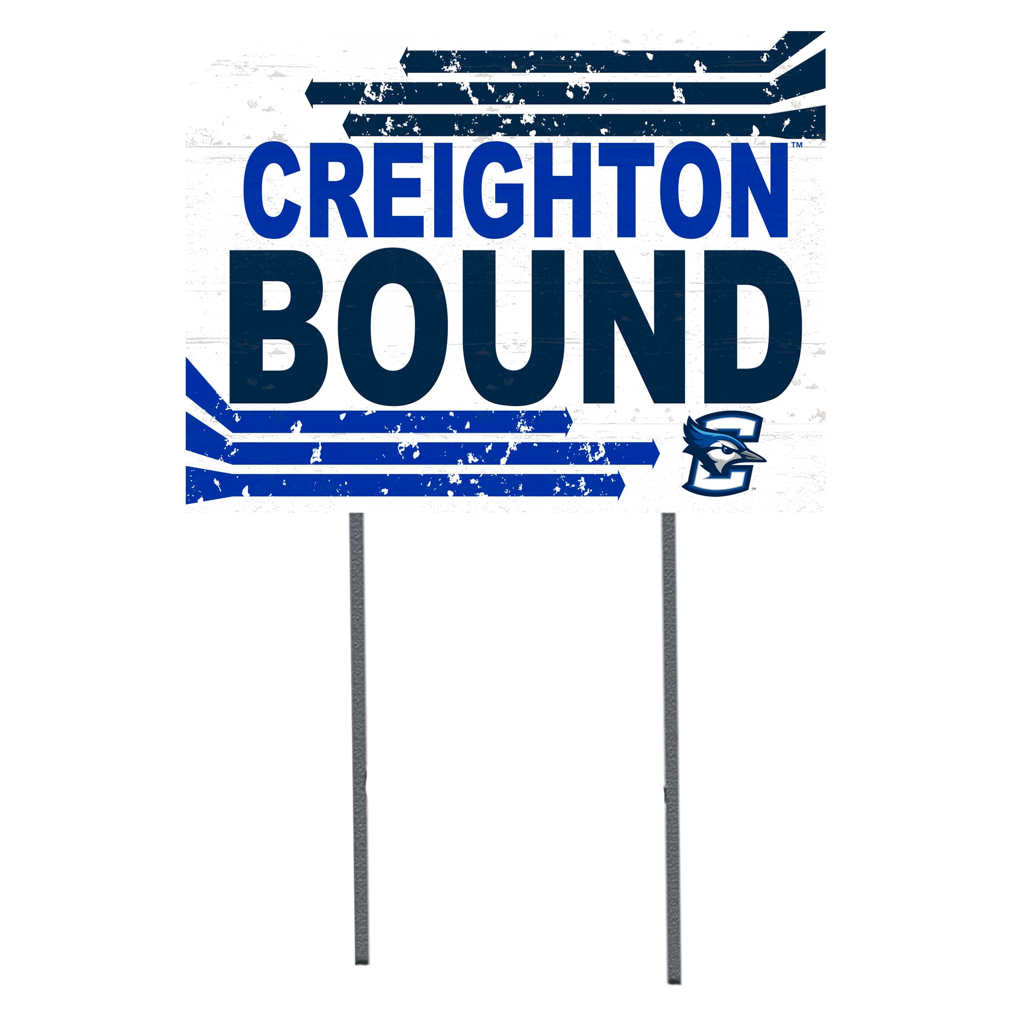 White Creighton Bluejays 18" x 24" Bound Yard Sign