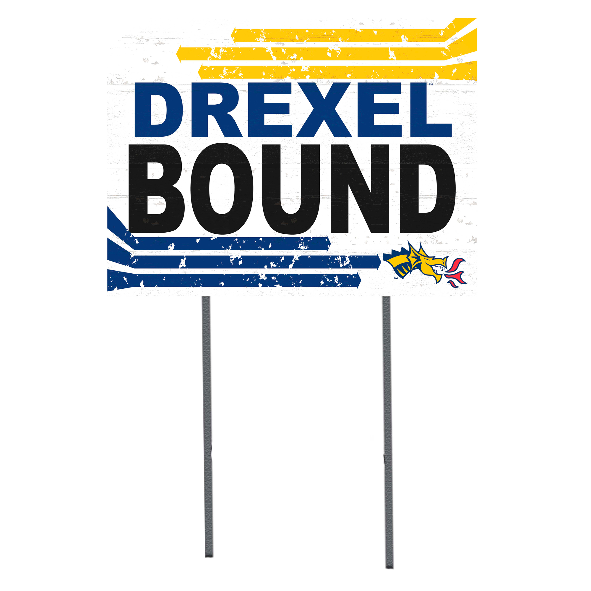 White Drexel Dragons 18" x 24" Bound Yard Sign