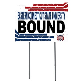 White Eastern Connecticut State Warriors 18" x 24" Bound Yard Sign