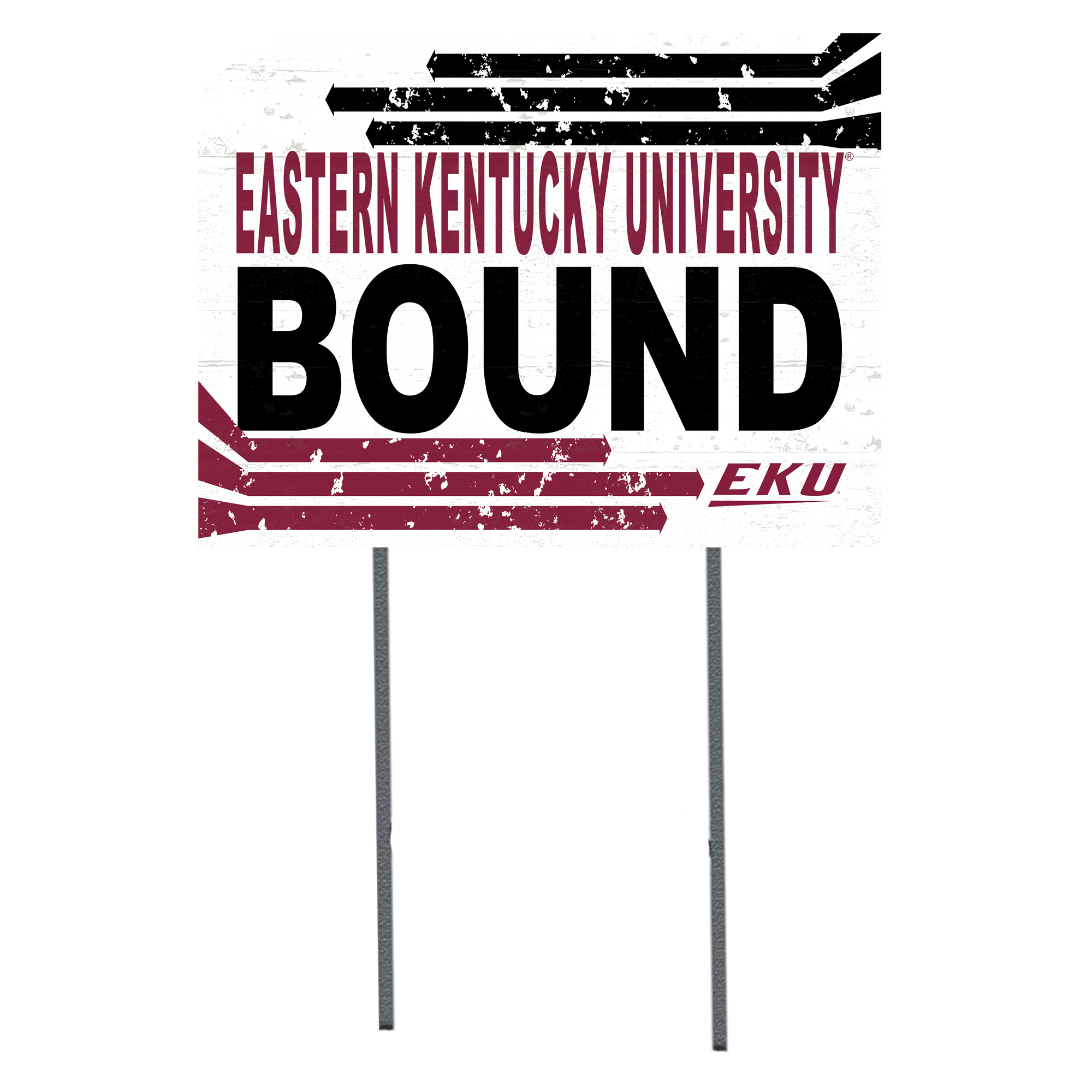 White Eastern Kentucky Colonels 18" x 24" Bound Yard Sign