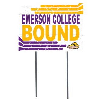 White Emerson College Lions 18" x 24" Bound Yard Sign