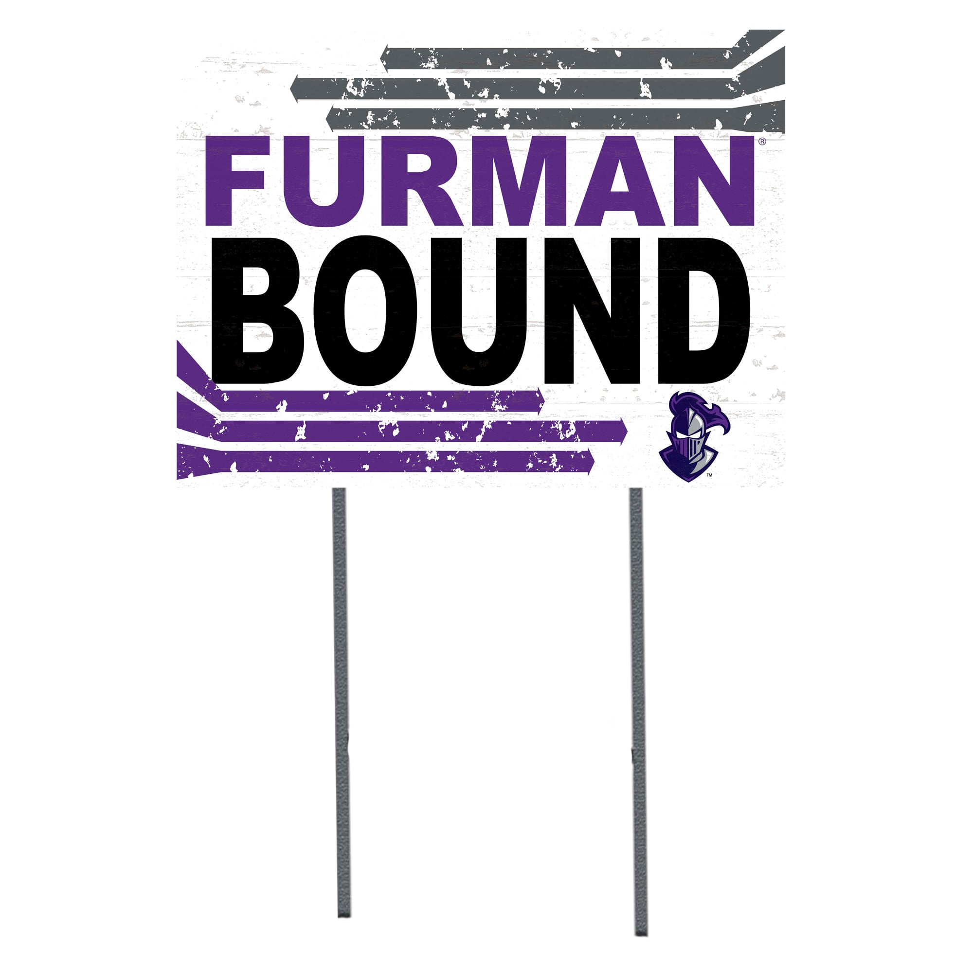 White Furman Paladins 18" x 24" Bound Yard Sign