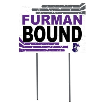 White Furman Paladins 18" x 24" Bound Yard Sign