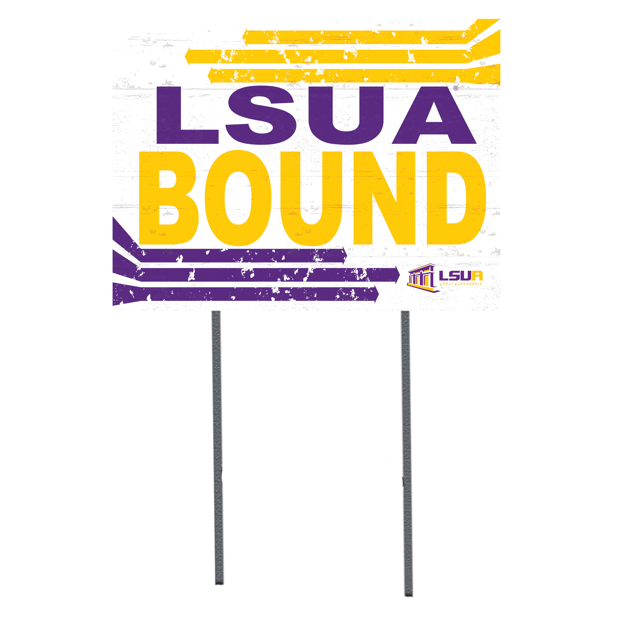 White LSUA Generals 18" x 24" Bound Yard Sign