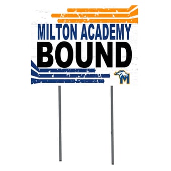 White Milton Academy Mustangs 18" x 24" Bound Yard Sign