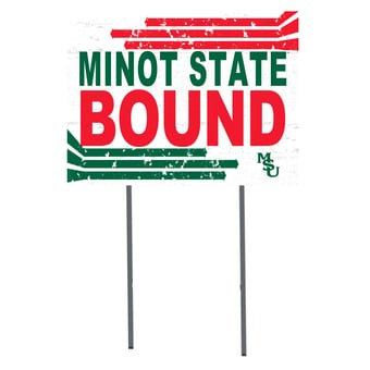 White Minot State Beavers 18" x 24" Bound Yard Sign