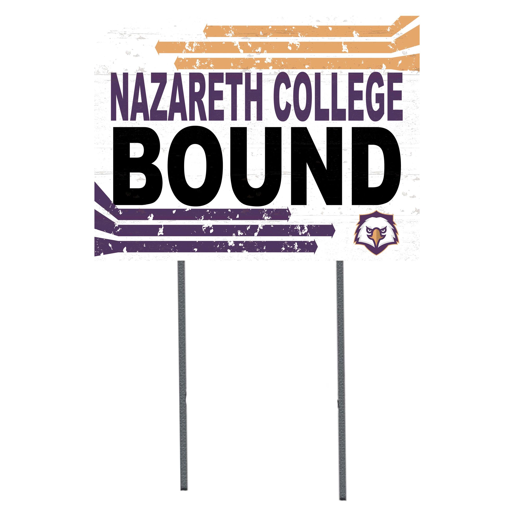 White Nazareth College Golden Flyers 18" x 24" Bound Yard Sign
