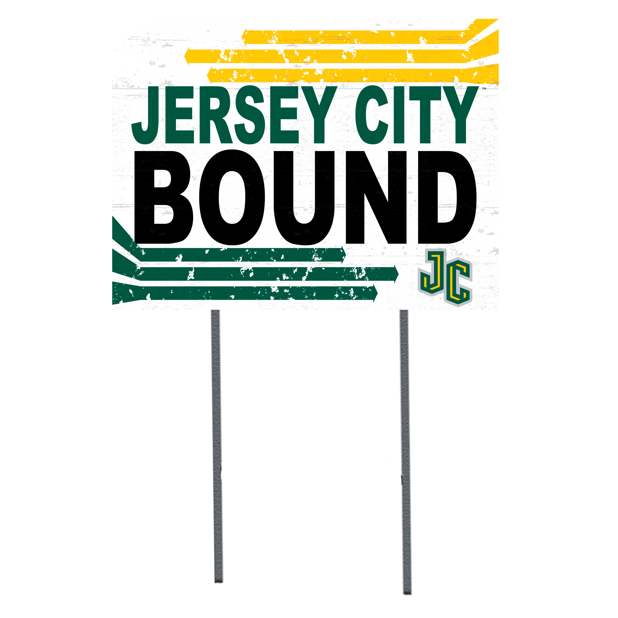White New Jersey City Gothic Knights 18" x 24" Bound Yard Sign
