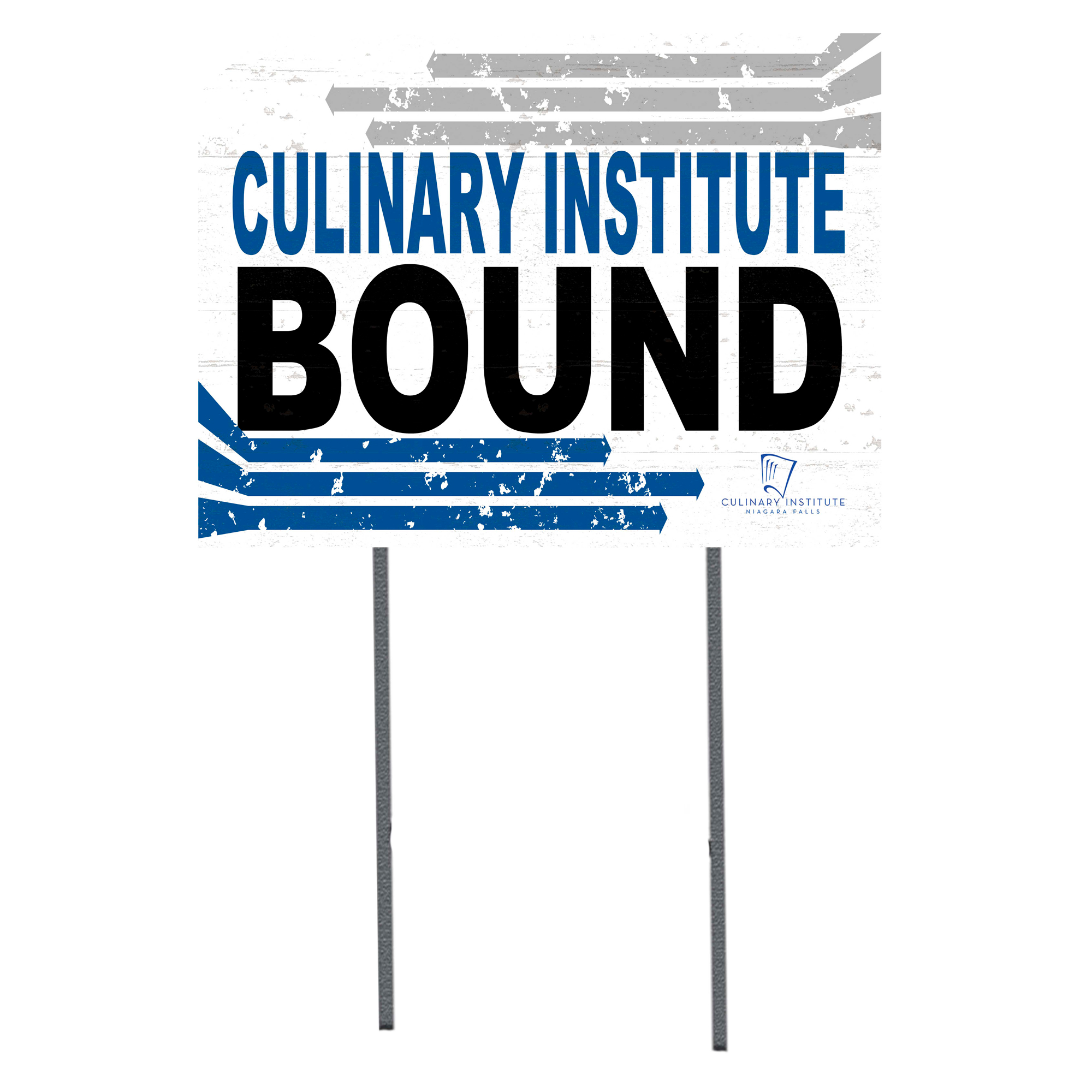 White Niagara Falls Culinary Institute 18" x 24" Bound Yard Sign