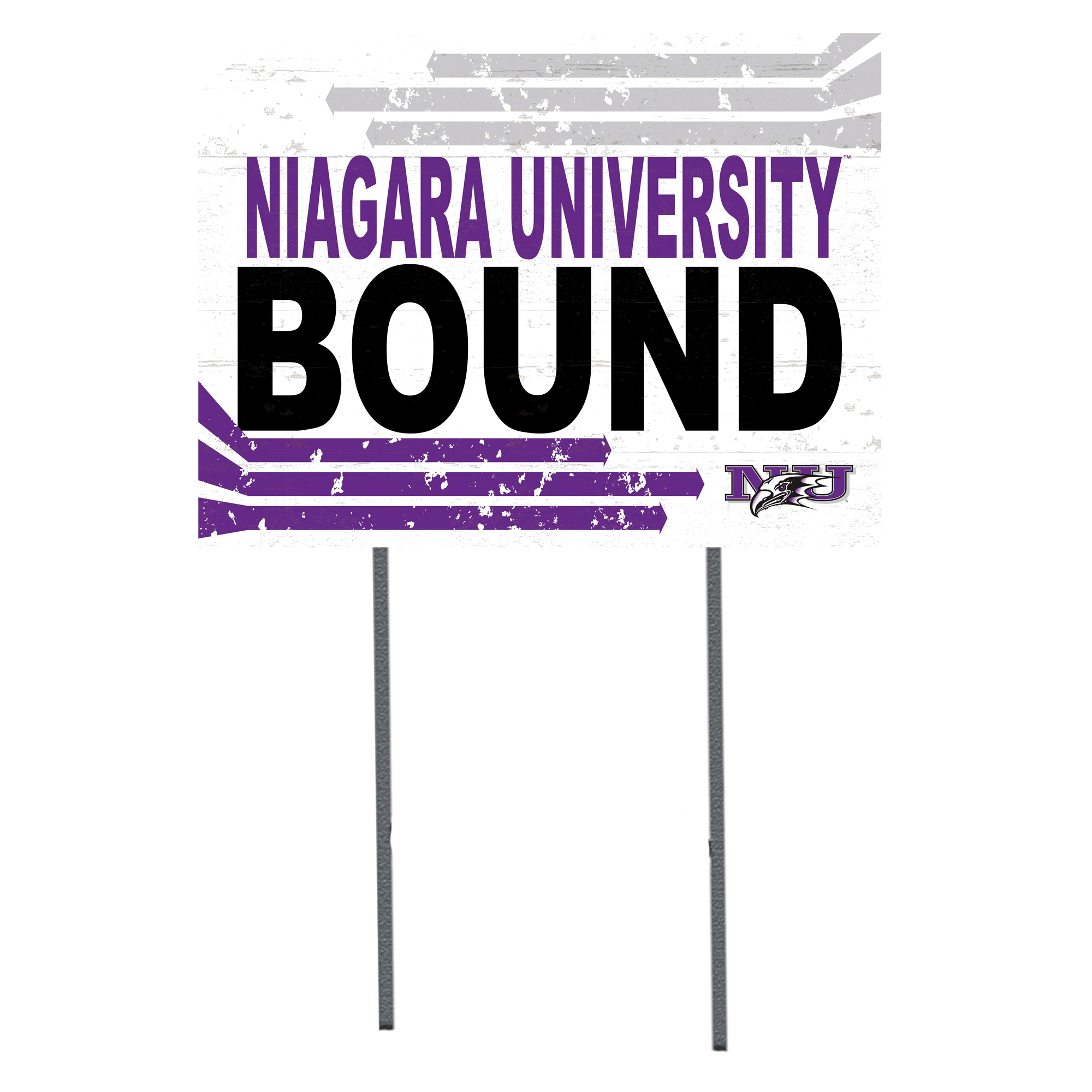 White Niagara Purple Eagles 18" x 24" Bound Yard Sign