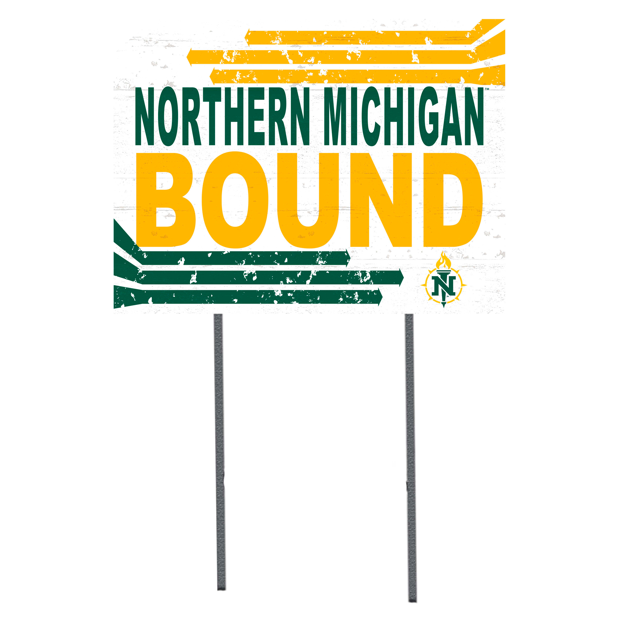 White Northern Michigan Wildcats 18" x 24" Bound Yard Sign