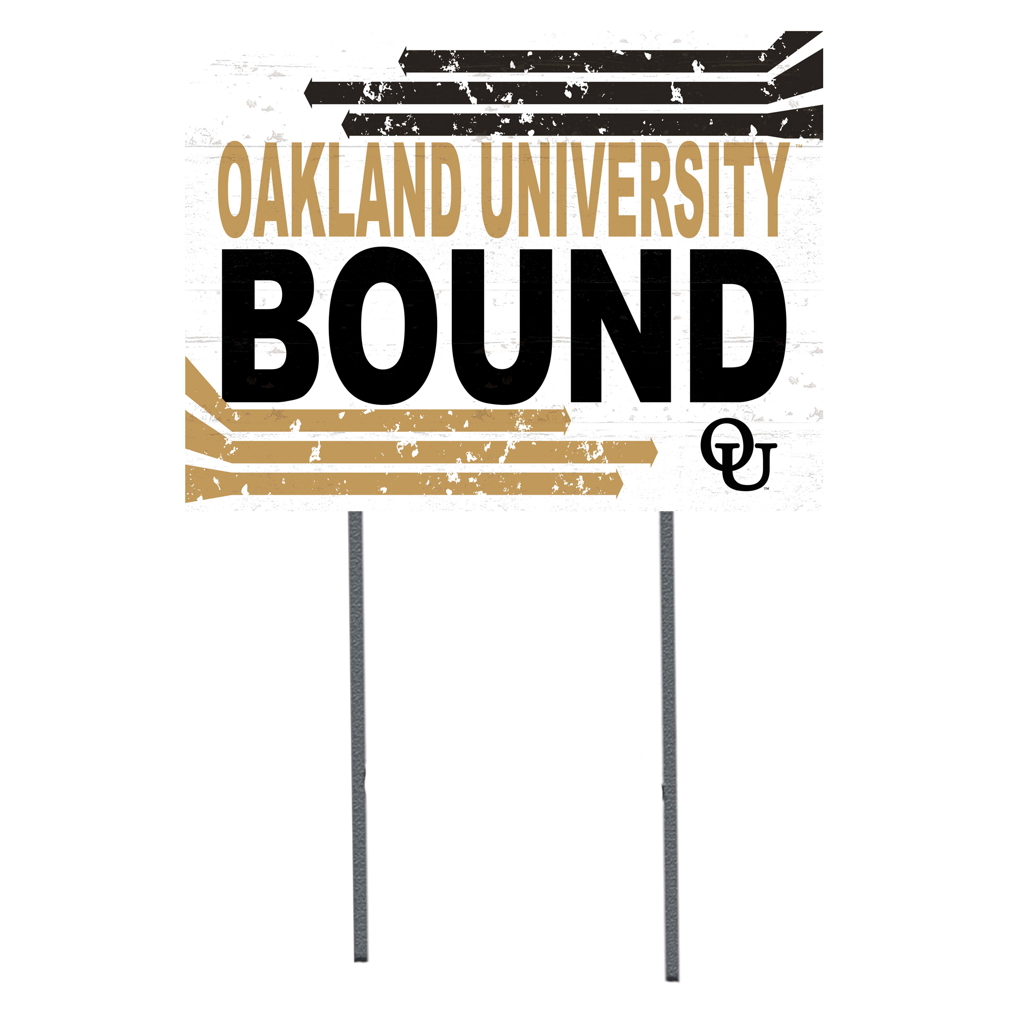 White Oakland Golden Grizzlies 18" x 24" Bound Yard Sign