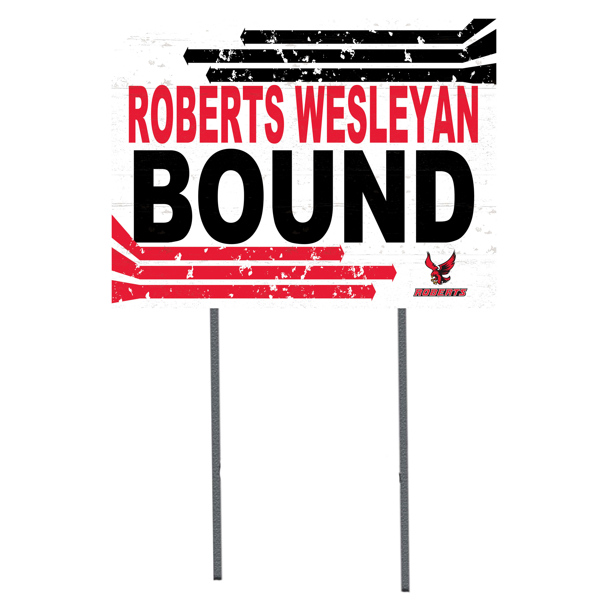 White Roberts Wesleyan Redhawks 18" x 24" Bound Yard Sign