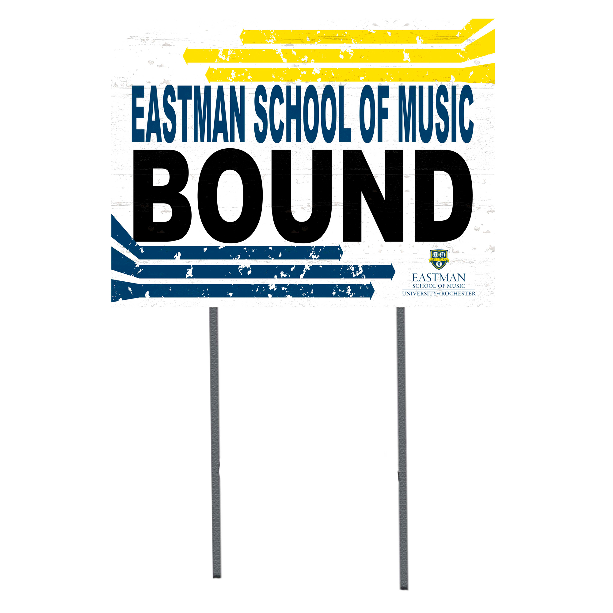 White Rochester Yellow Jackets 18" x 24" Bound Yard Sign