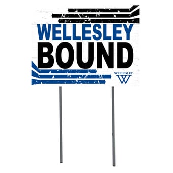 White Wellesley Blue 18" x 24" Bound Yard Sign