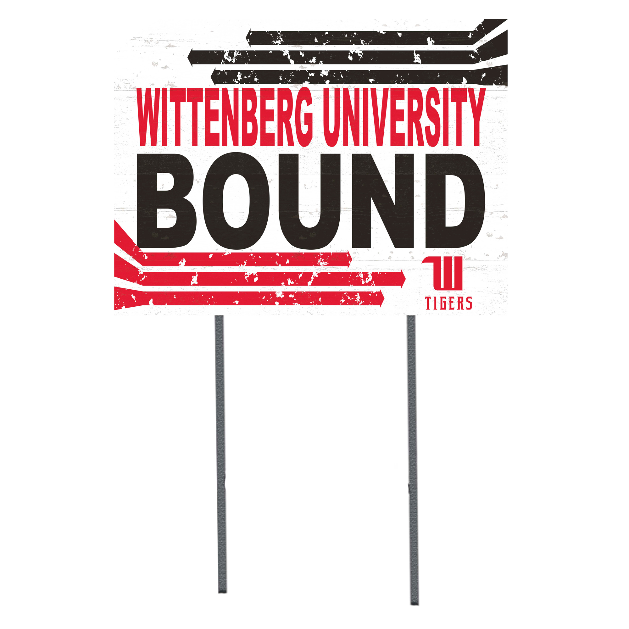 White Wittenberg University Tigers 18" x 24" Bound Yard Sign