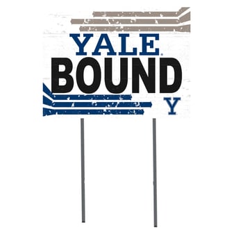 White Yale Bulldogs 18" x 24" Bound Yard Sign