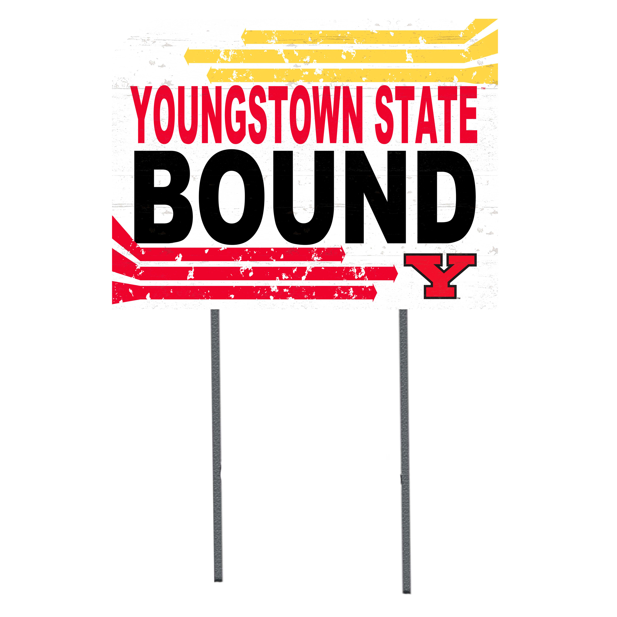White Youngstown State Penguins 18" x 24" Bound Yard Sign