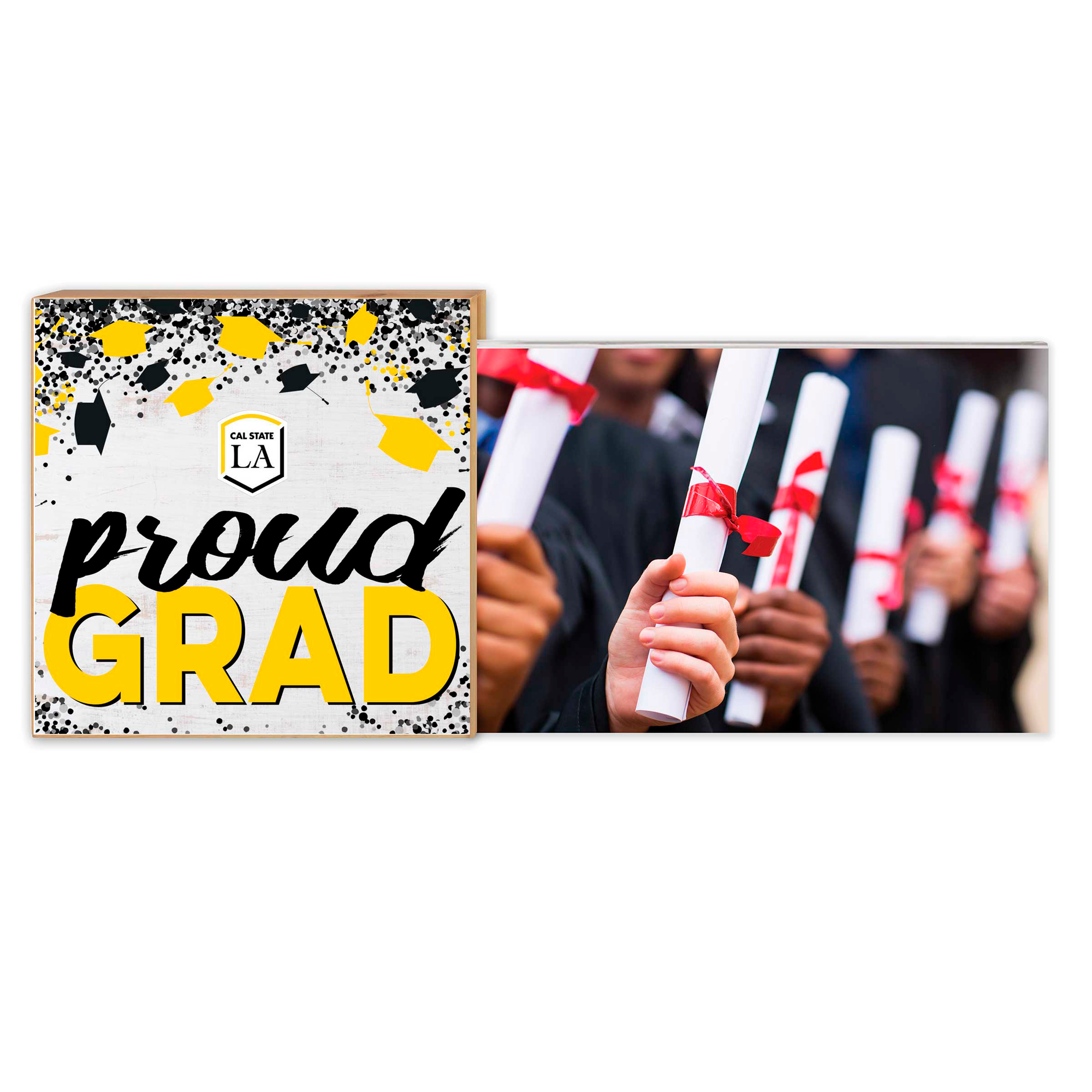 White Cal State-Los Angeles Golden Eagles 5" x 10.5" Proud Grad Floating Frame