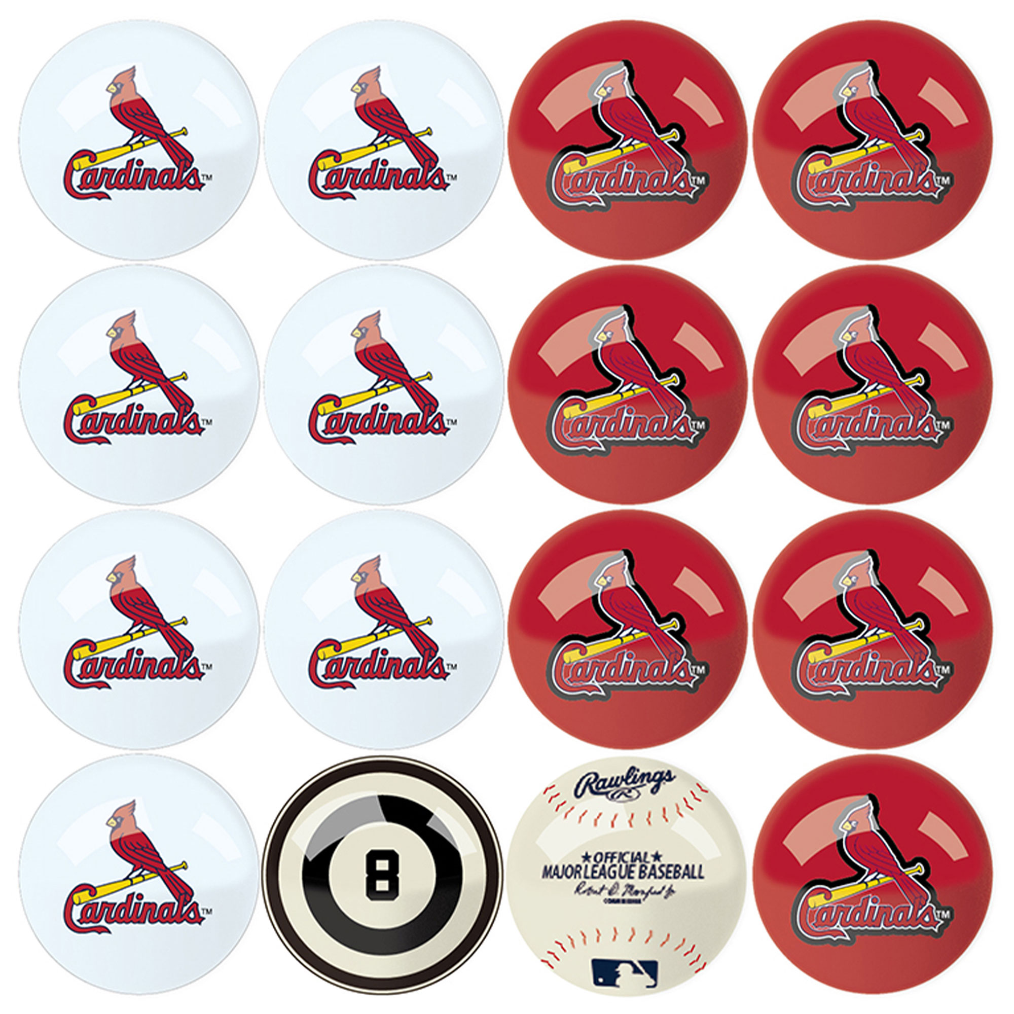 Imperial St. Louis Cardinals Billiard Ball Set with Numbers