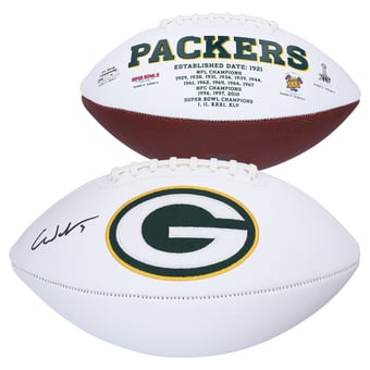 Christian Watson Green Bay Packers Autographed White Panel Football