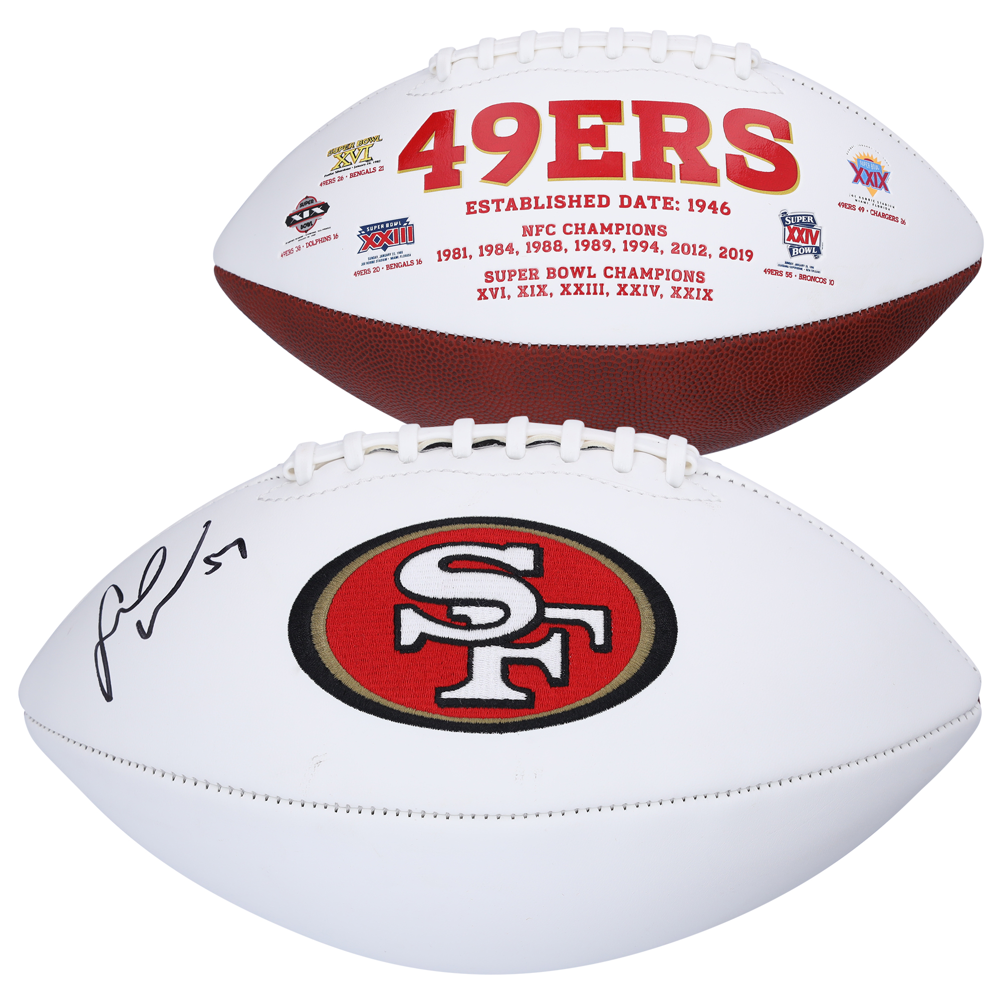 Fred Warner San Francisco 49ers Autographed White Panel Football