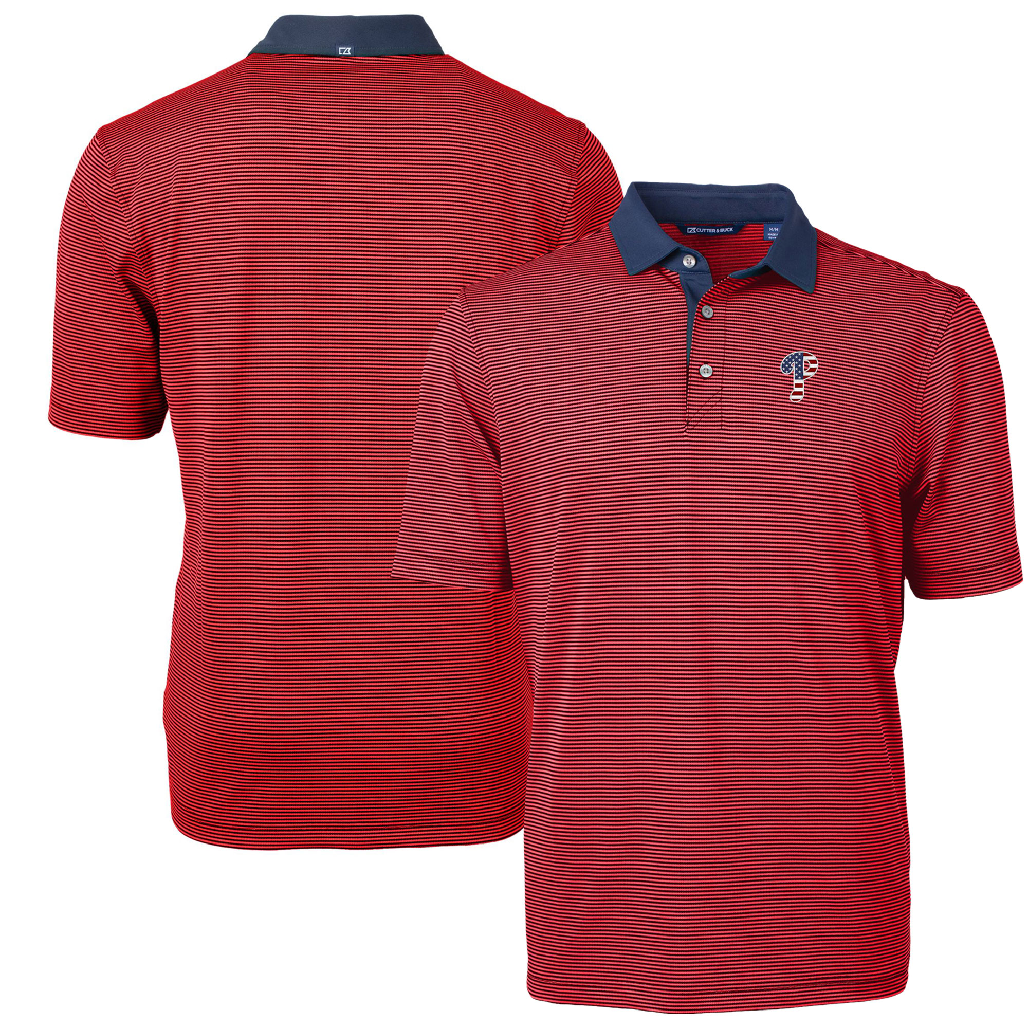 Men’s Cutter & Buck Red Philadelphia Phillies Americana Logo Big & Tall Virtue Eco Pique Recycled Polo Men’s Cutter & Buck Red Philadelphia Phillies Americana Logo Big & Tall Virtue Eco Pique Recycled Polo