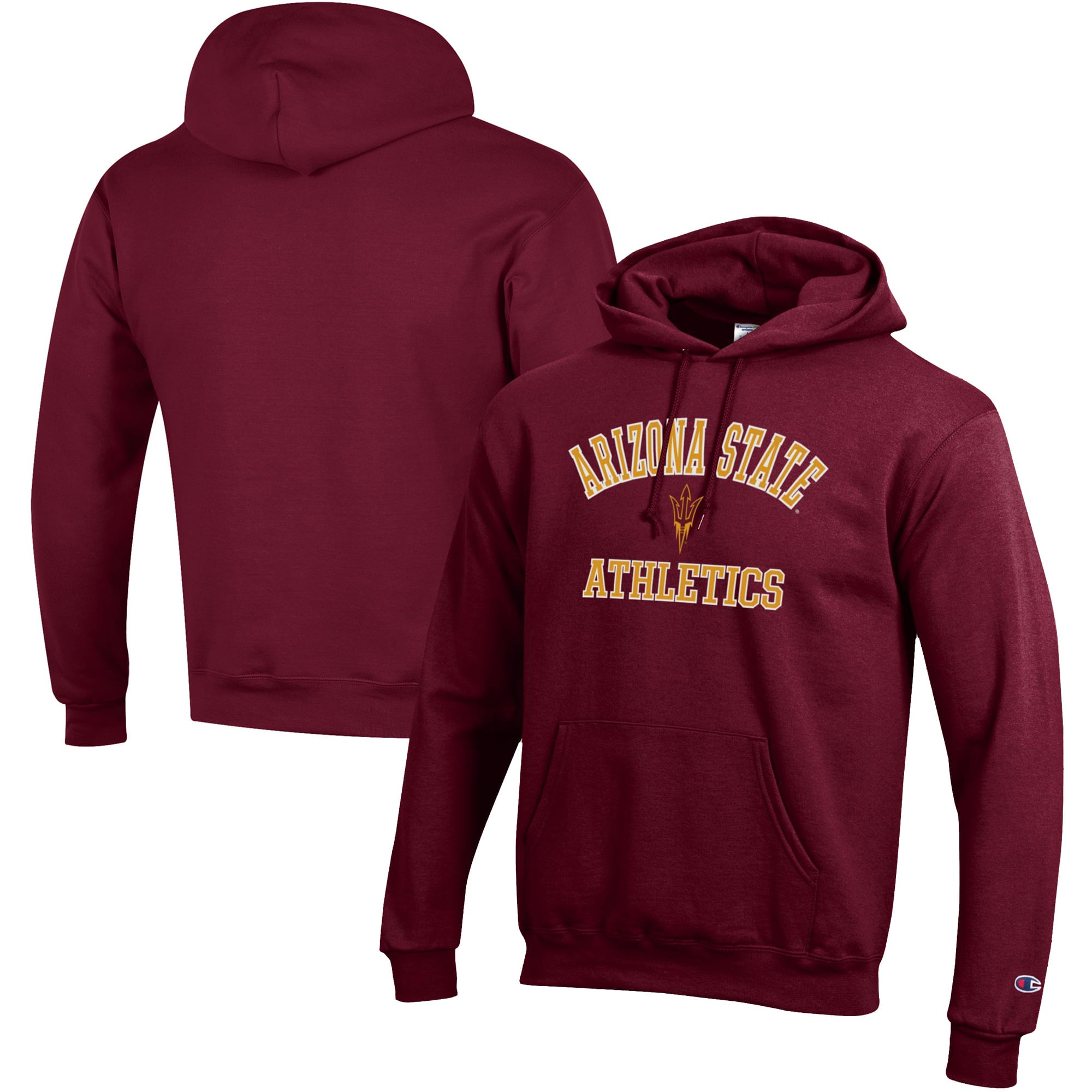 Men's Champion  Maroon Arizona State Sun Devils Athletics Logo Pullover Hoodie